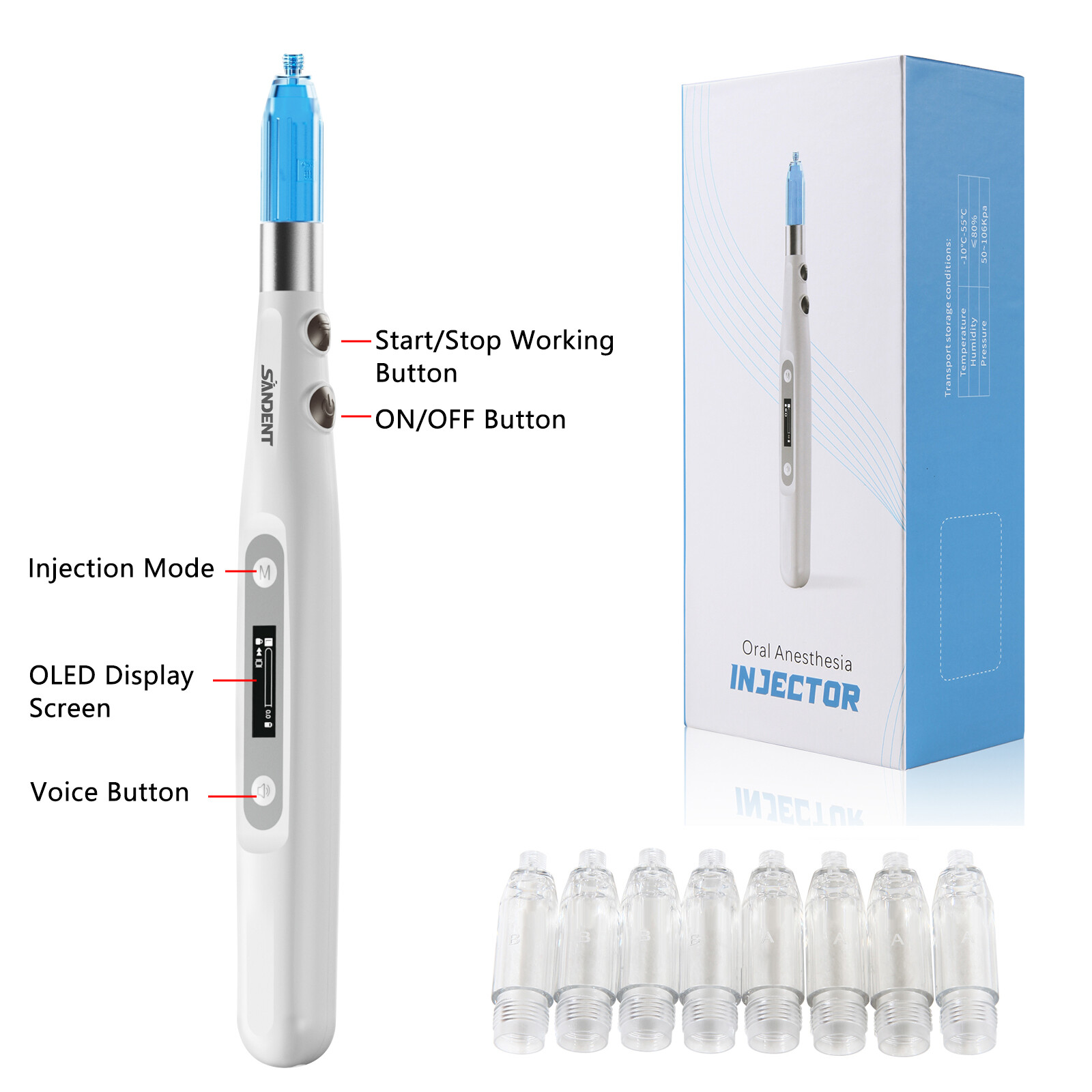 1-5pcs Dental Painless Oral Anesthesia local Delivery Device Anesthesia Injector