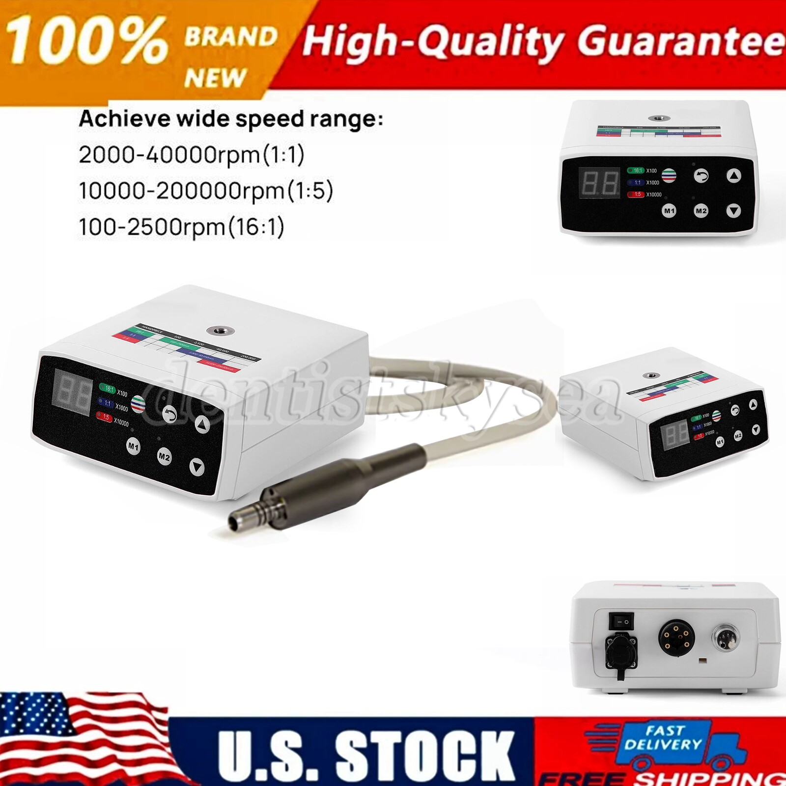Dental Brushless LED Electric Micro Motor /1:1 Increasing LED Handpiece DS