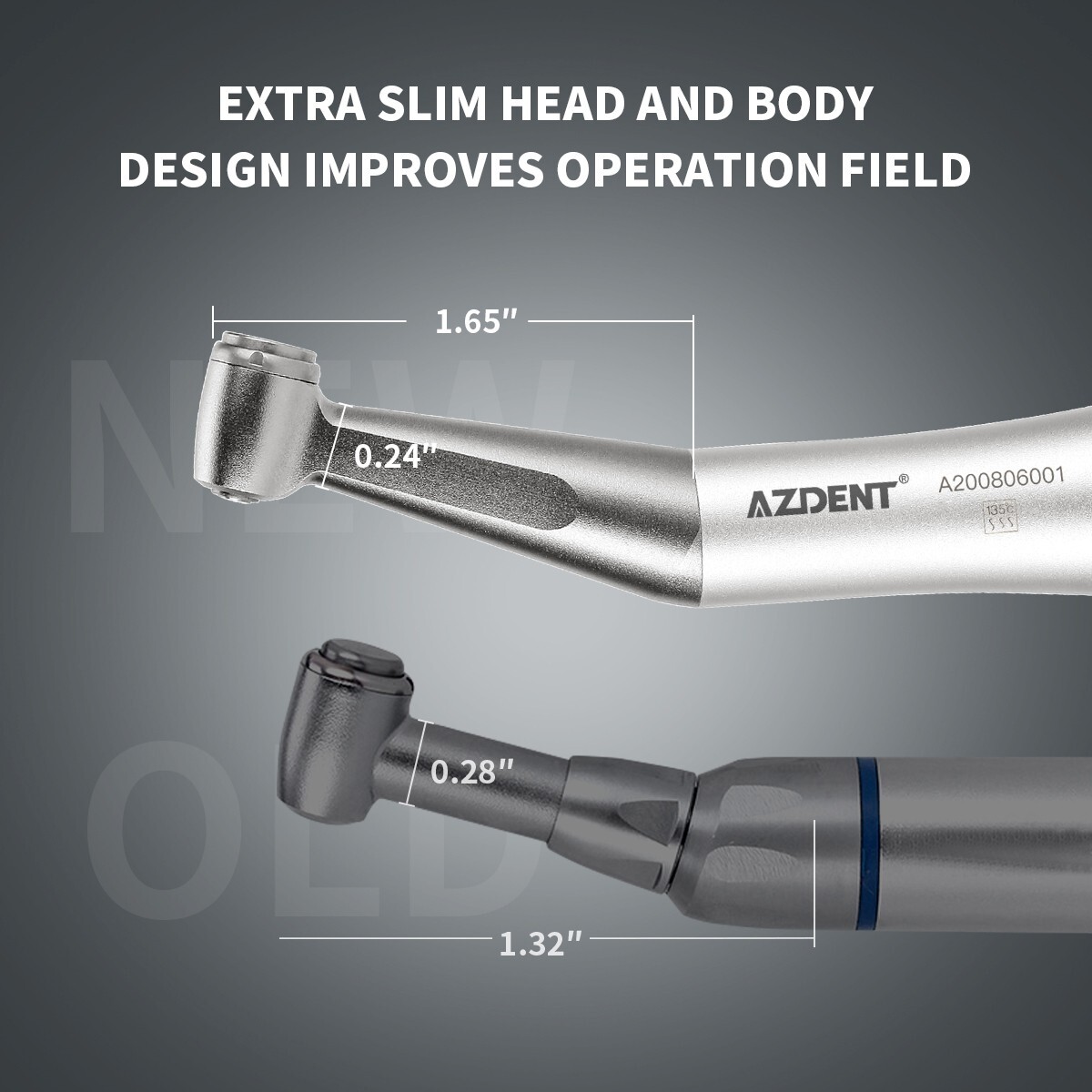 AZDENT Dental Slow Speed Contra Angle Handpiece 1.6mm Friction Grip Push Button
