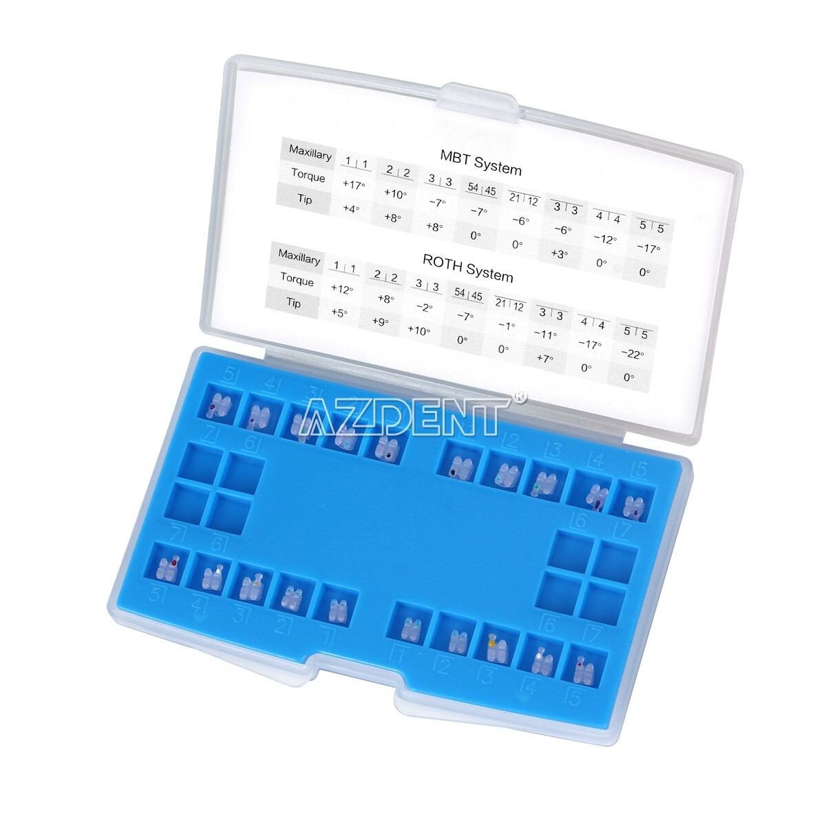 AZDENT Dental Orthodontic MIM Monoblock Brackets Braces Mini Roth/MBT Hooks 345