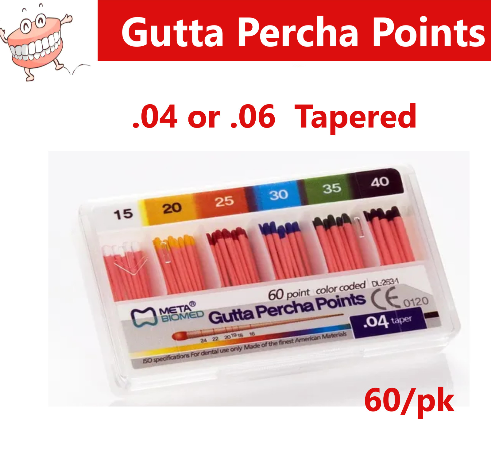 Dental Endo Gutta Percha Points Endodontic Root Canal Taper 0.02/0.04/0.06 USA