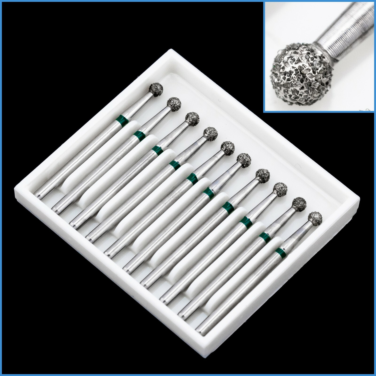 10pc BR-X28C Diamond Coated Tip Dental Drill Bur Burr Cutting Grinding Polishing