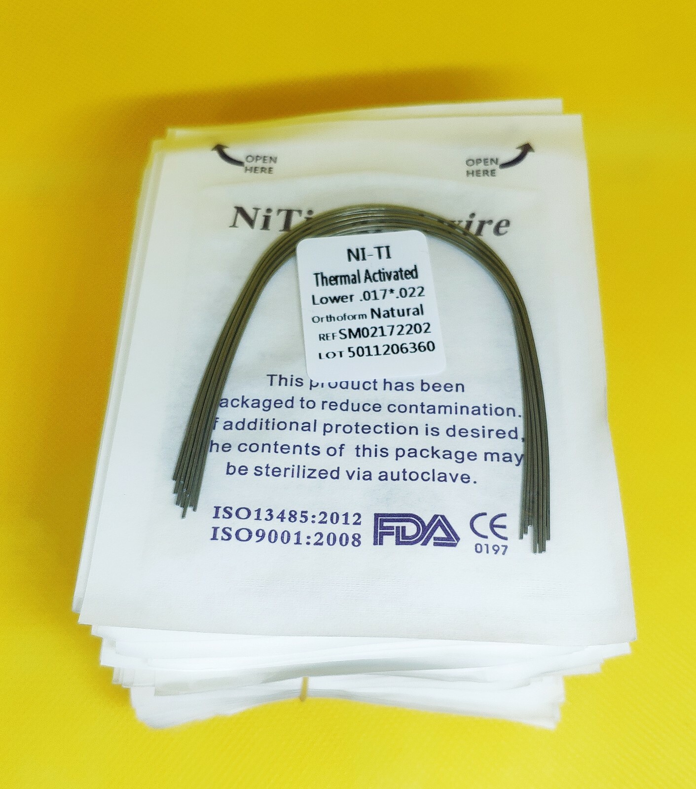 30 Packs Dental Arch Wires Orthodontic Thermal Activated NITI Rectangular Nature