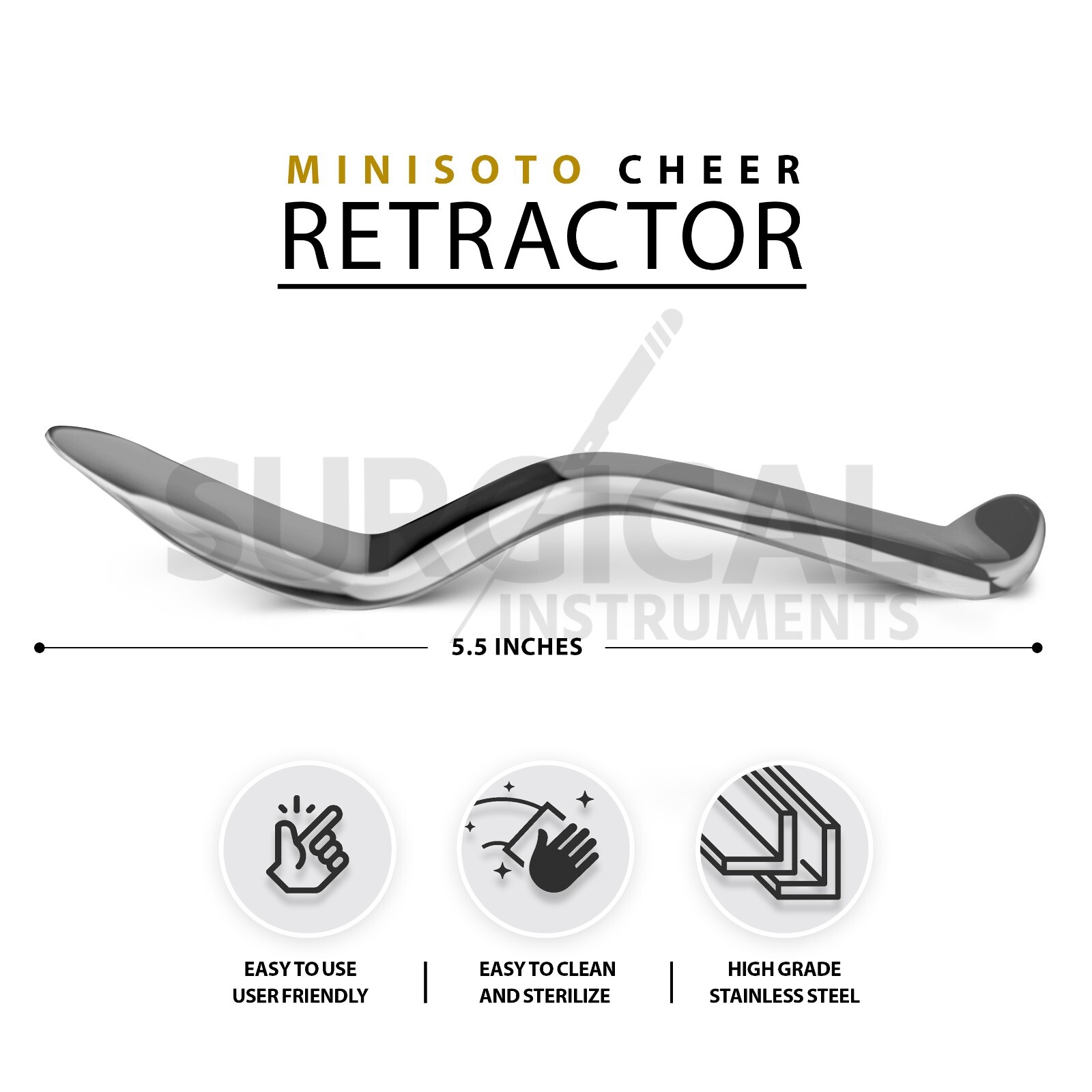 5 Pcs Minnesota Cheek Retractor Set Dental Mouth Opener Surgical German Grade
