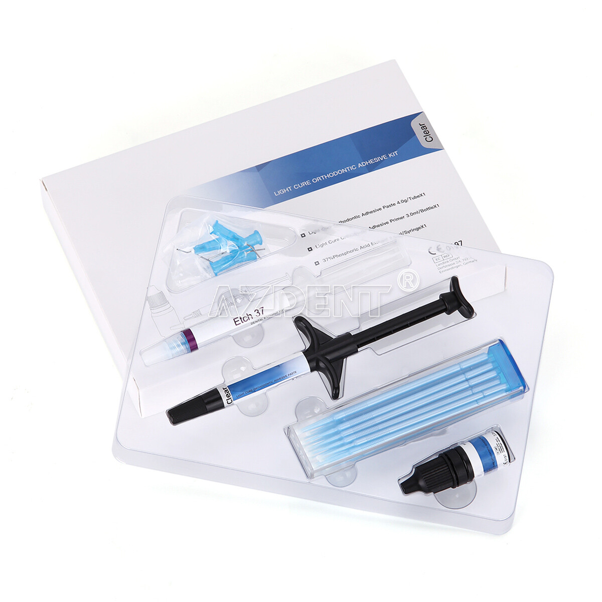 AZDENT Dental Orthodontic Brackets Braces Mini Roth.022 /Light Cure Adhesive Kit