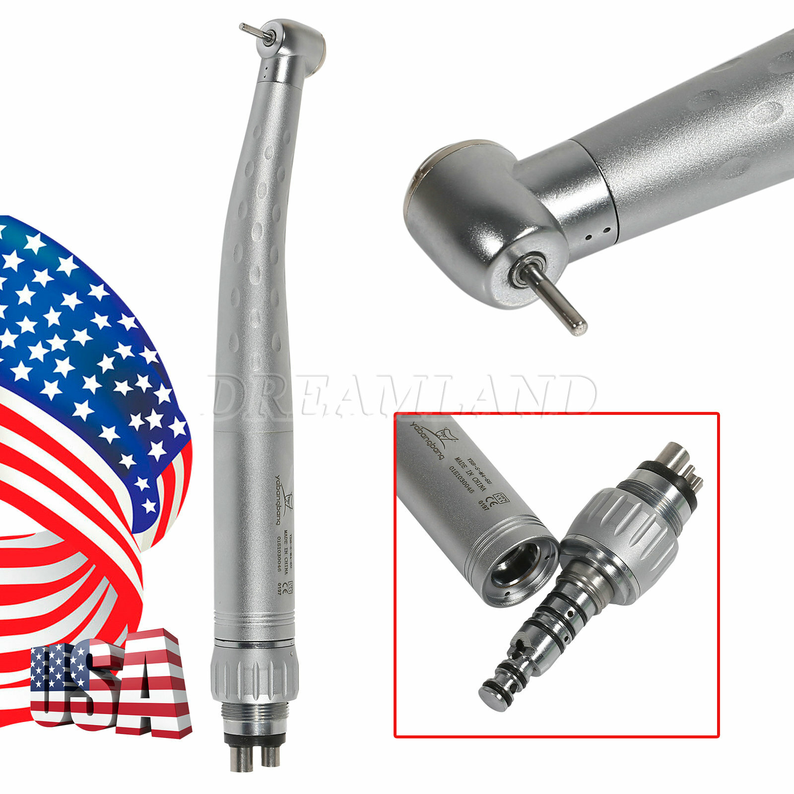 Yabangbang Dental High Speed Handpiece & 4-Hole Coupling Coupler W#2n