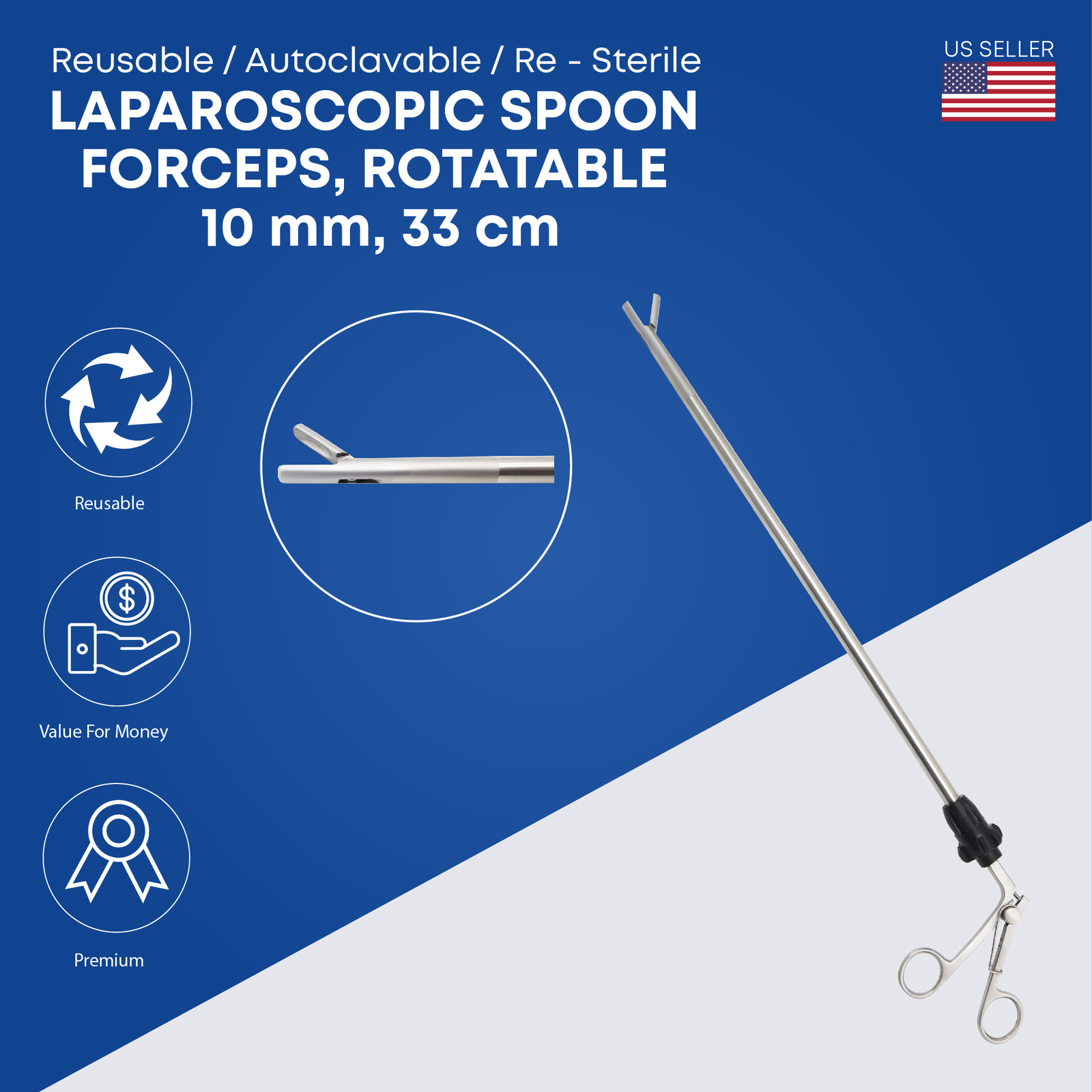 Laparoscopic Spoon Forceps Stone Holding 10mm Laparoscopy Surgical Instruments