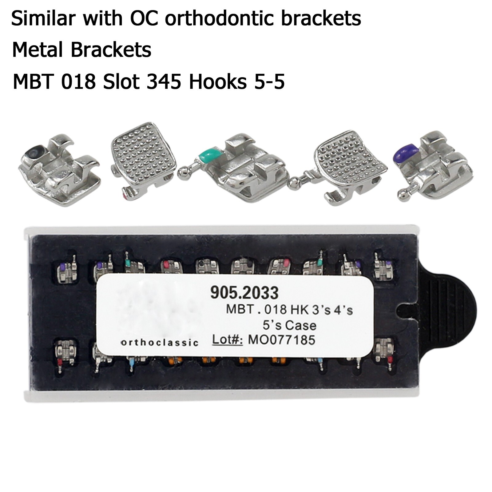 Dental Orthodontic Braces Brackets Mini Roth MBT 018 345 Hooks Metal MIM