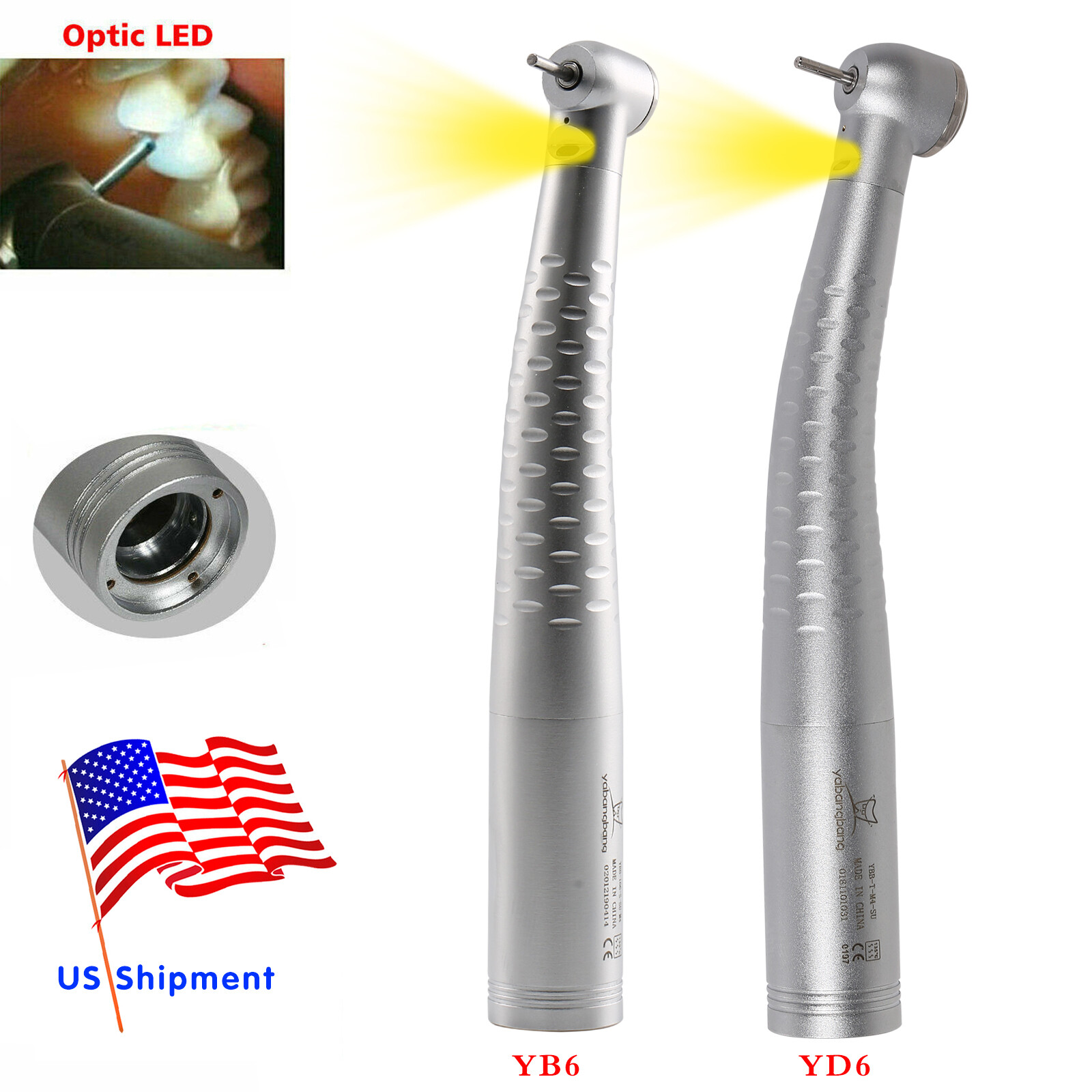 KaV NSK Style Dental Fiber Optic LED Handpiece Turbine High Speed Push Button