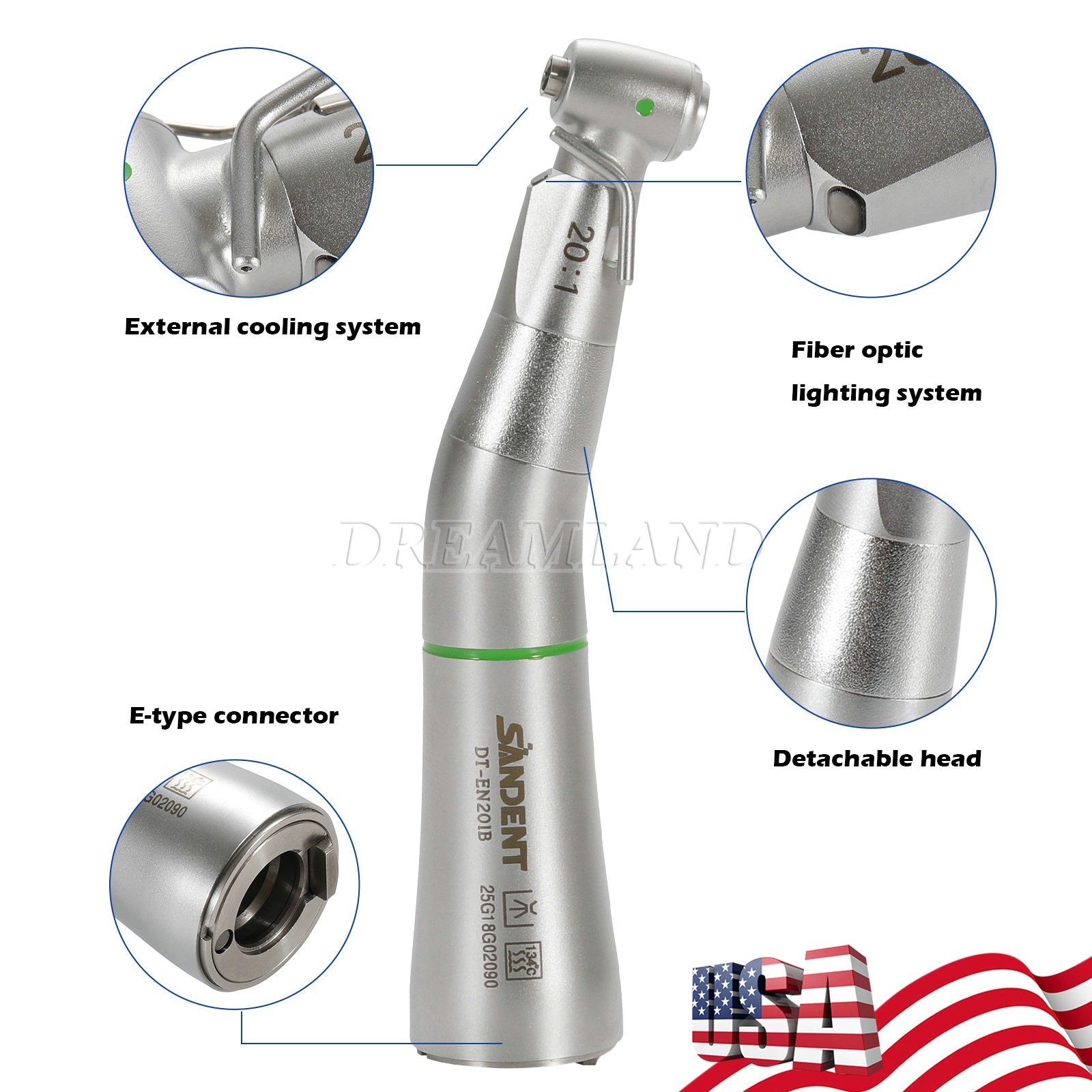 S201XL,Surgical 20:1,BRAND NEW ,1 YEAR WARRANTY, Dental Contra Angle Handpiece