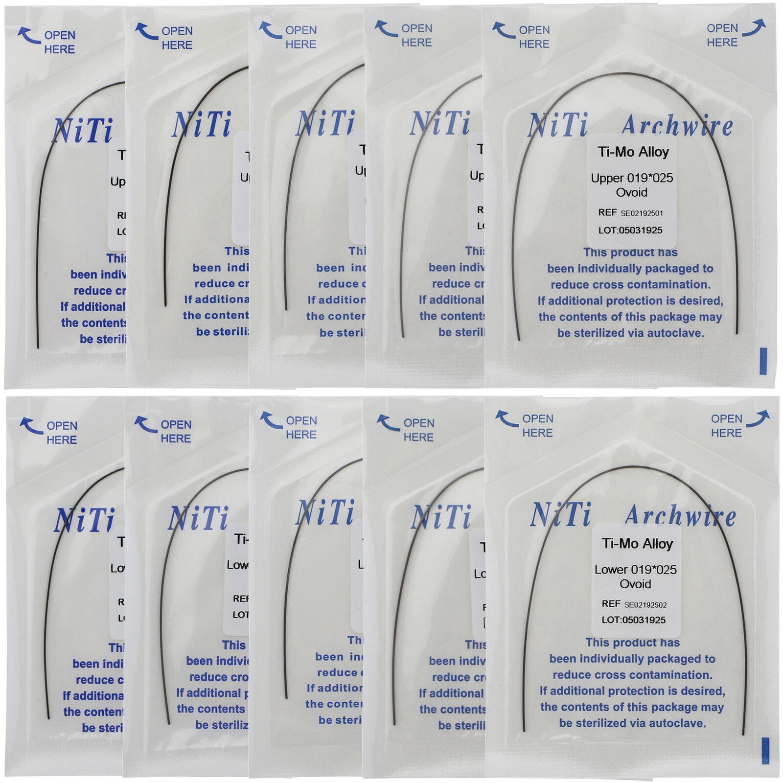 Dental Titanium Molybdenum Alloy TMA Natural/Ovoid Arch Wire Round/Rectangular