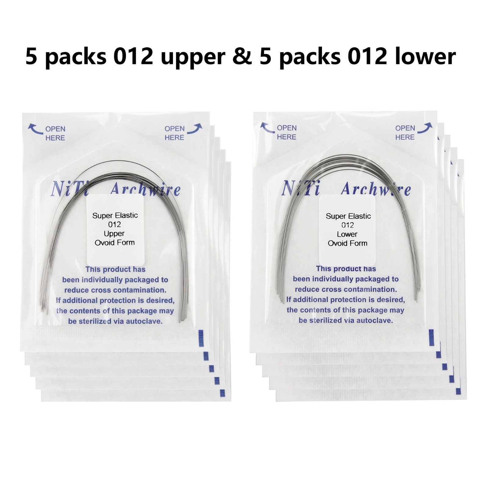 100 Pcs Orthodontic Arch Wire NiTi Archwire Ovoid Natural Form Round Rectangular