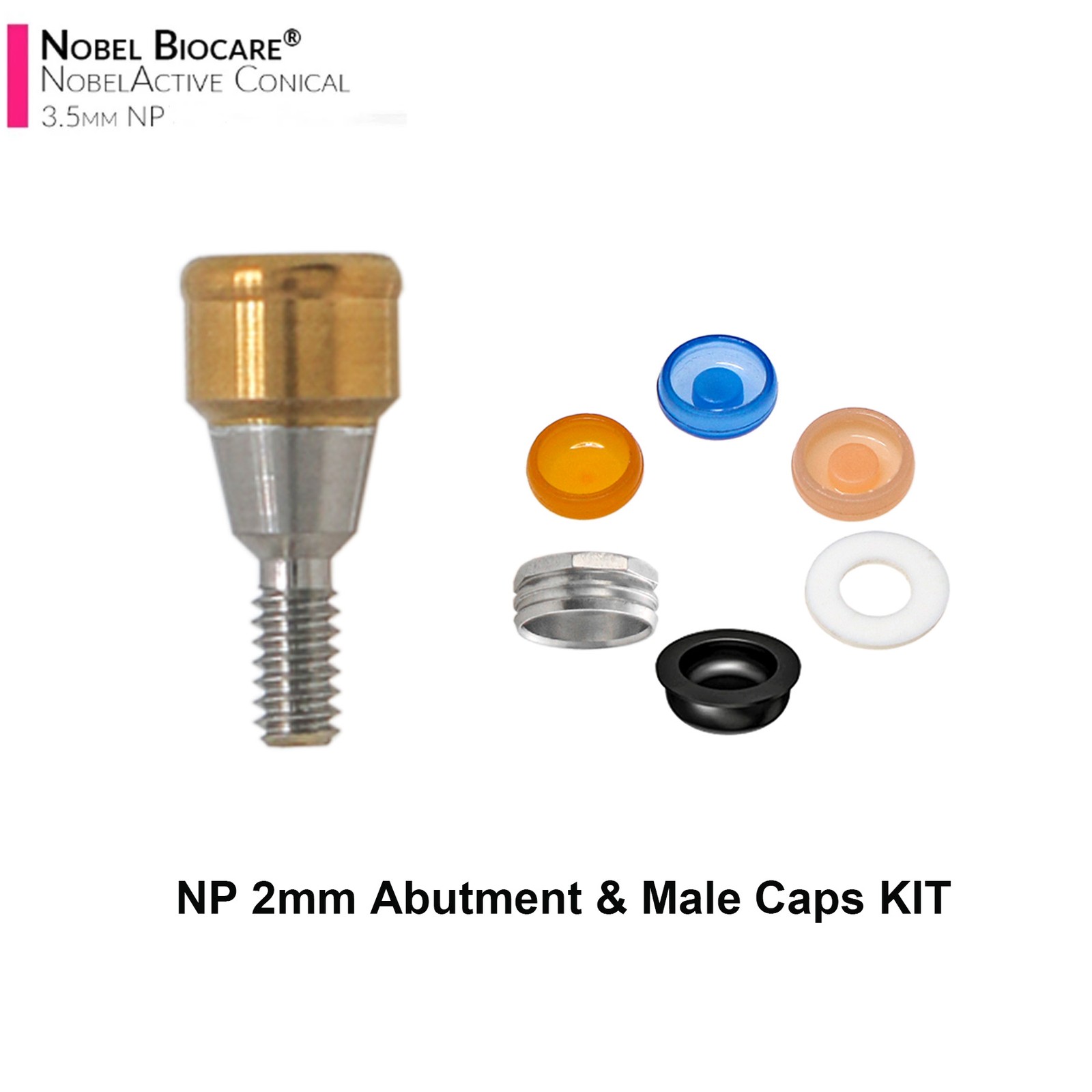 US Overdenture For Nobel Active NPØ3.5mm Locator Abutment Male Caps Inserts Tool
