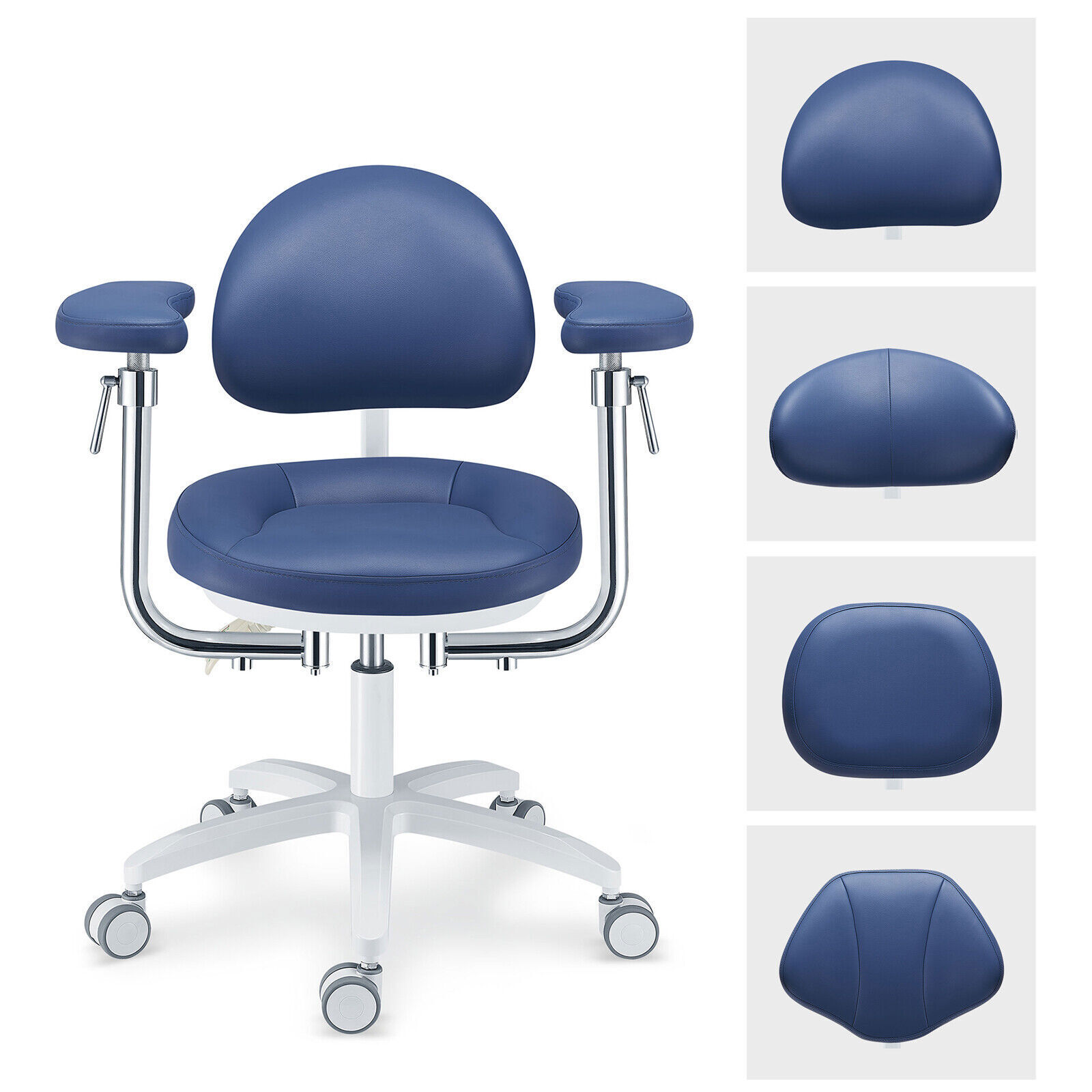 Dental Microscope Operator Stool Doctor Chair Adjustable Height with Armrest