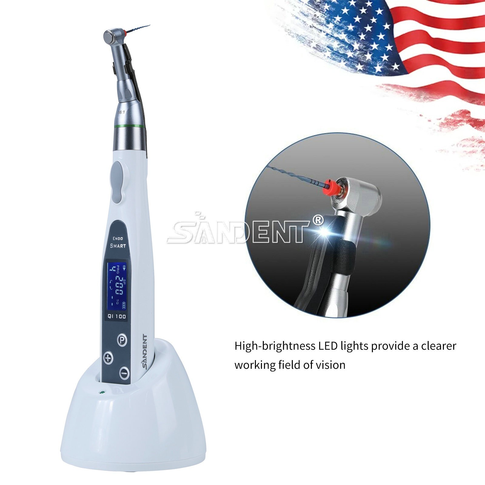 LED Dental Endo Motor 16:1 Contra Angle Root Canal Treatment Y-smart