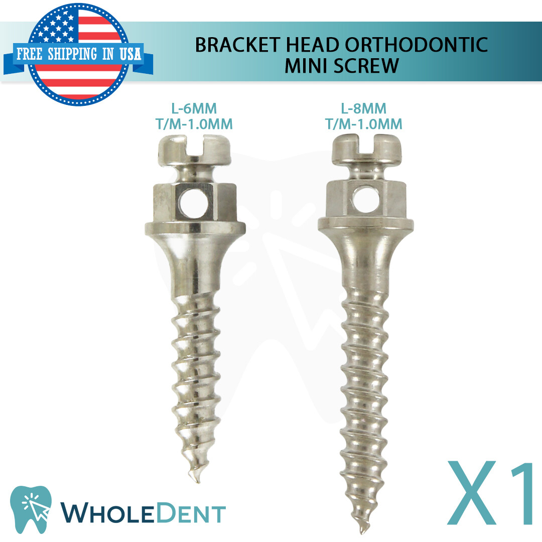 1X Orthodontic Dental Bracket Cross Head Mini Screw Anchorage Titanium TAD