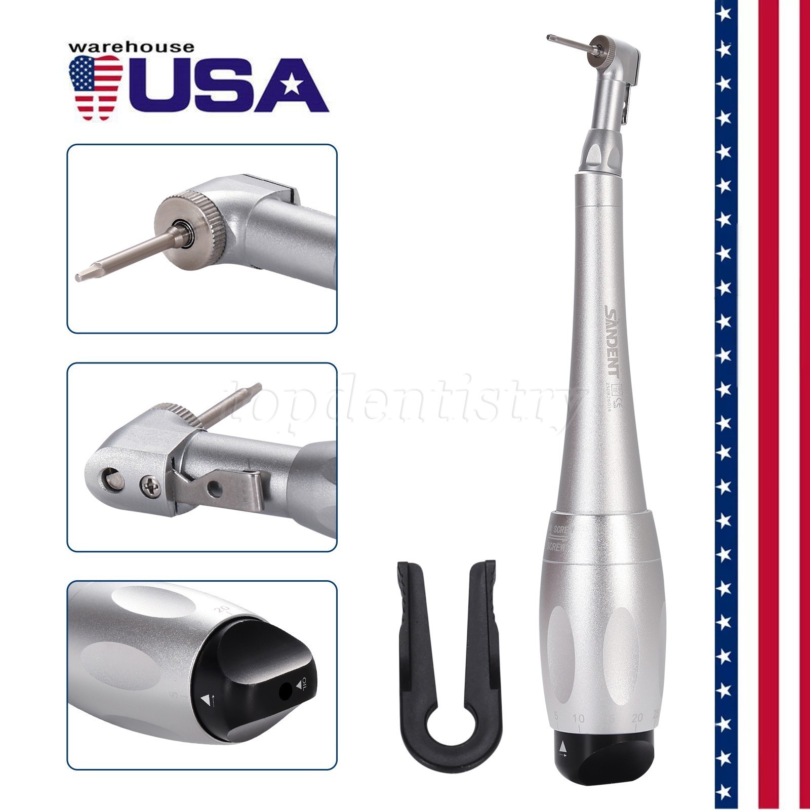 Universal Dental Implant Kit Torque Wrench Contra Angle Handpiece & 16 Drivers S
