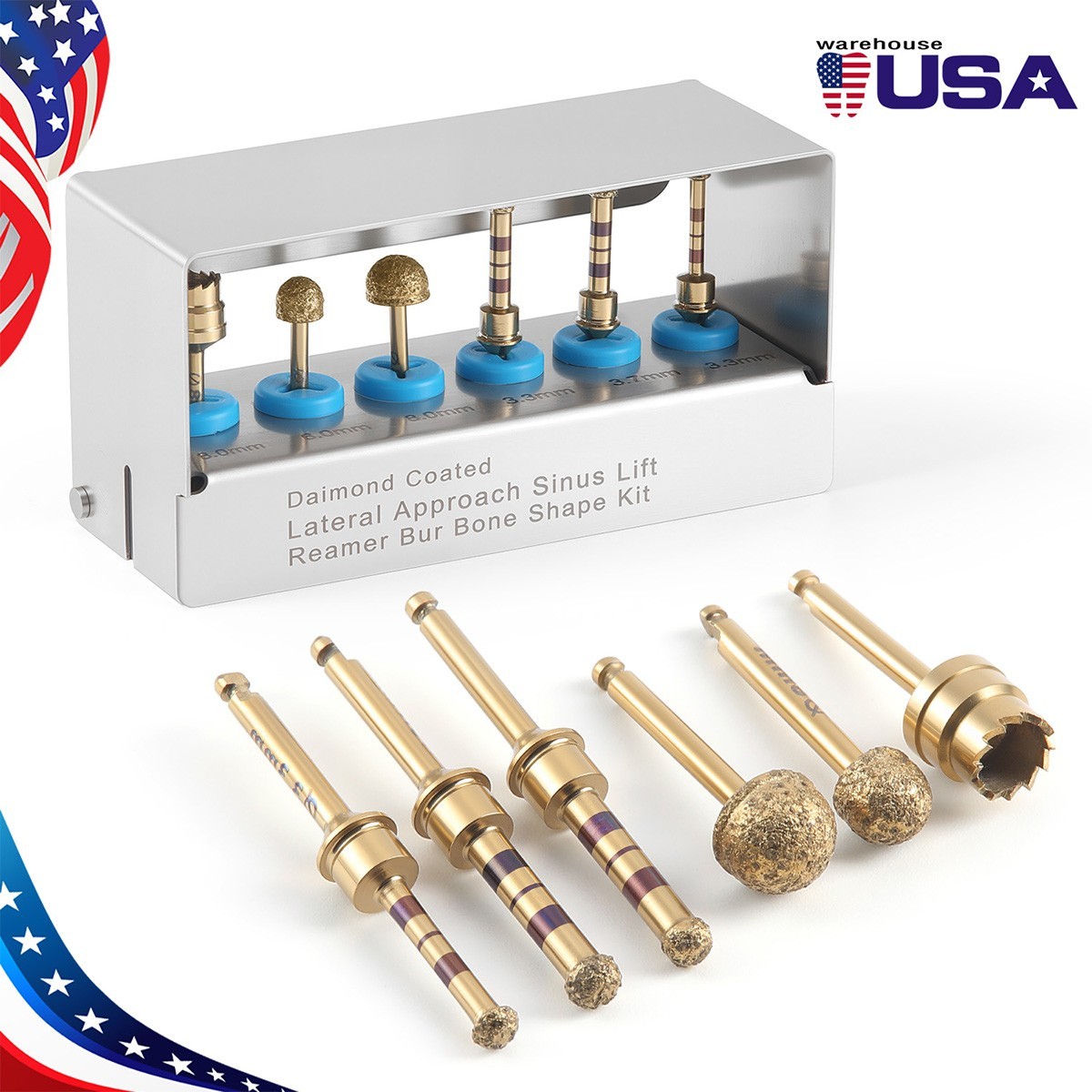 AZDENT Dental Maxillary Sinus External Lifting Drill Multiple Drill Bit Shapes