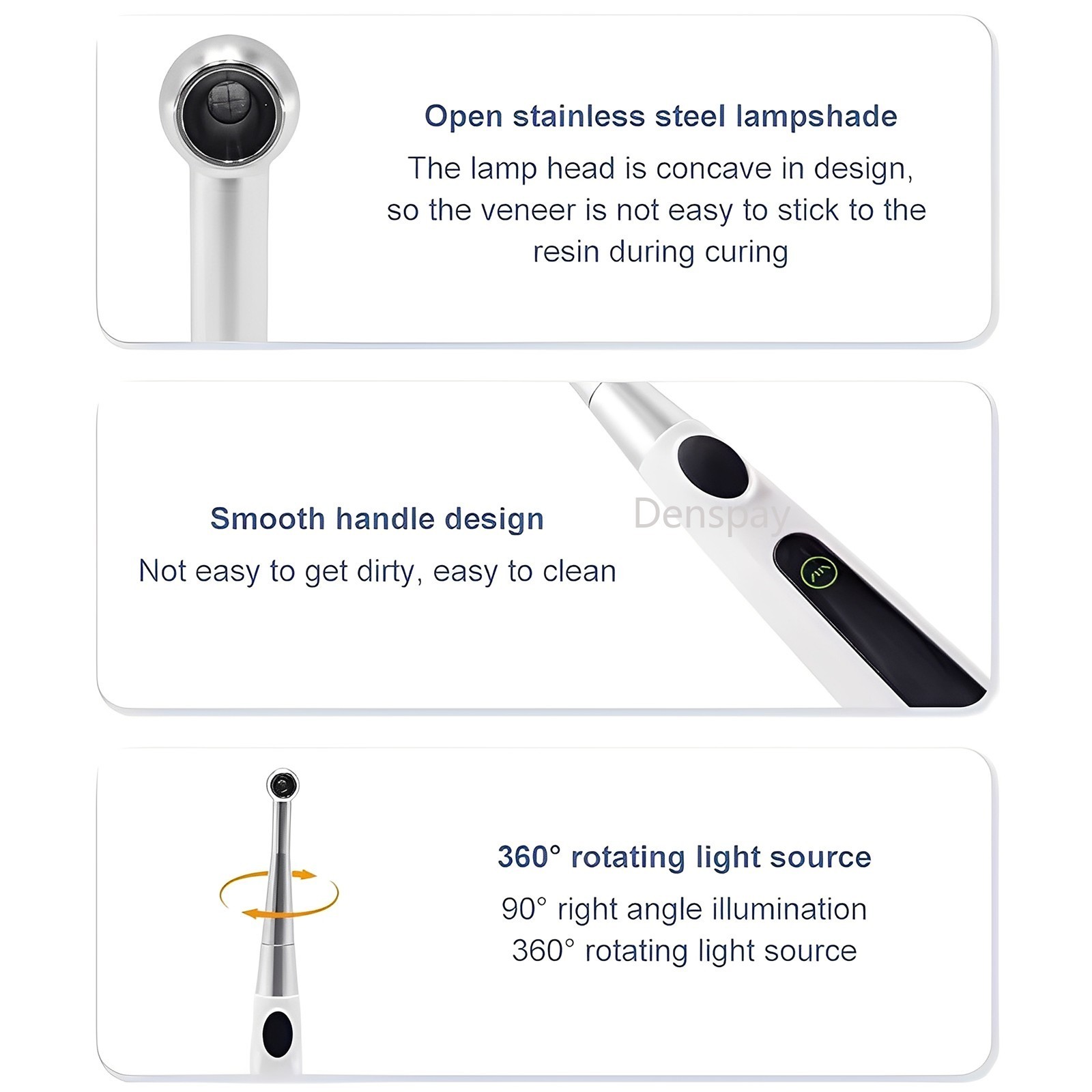 Dental Cordless LED 1S Light Cure Lamp Metal Head Curing Light 360° 4 Modes USA