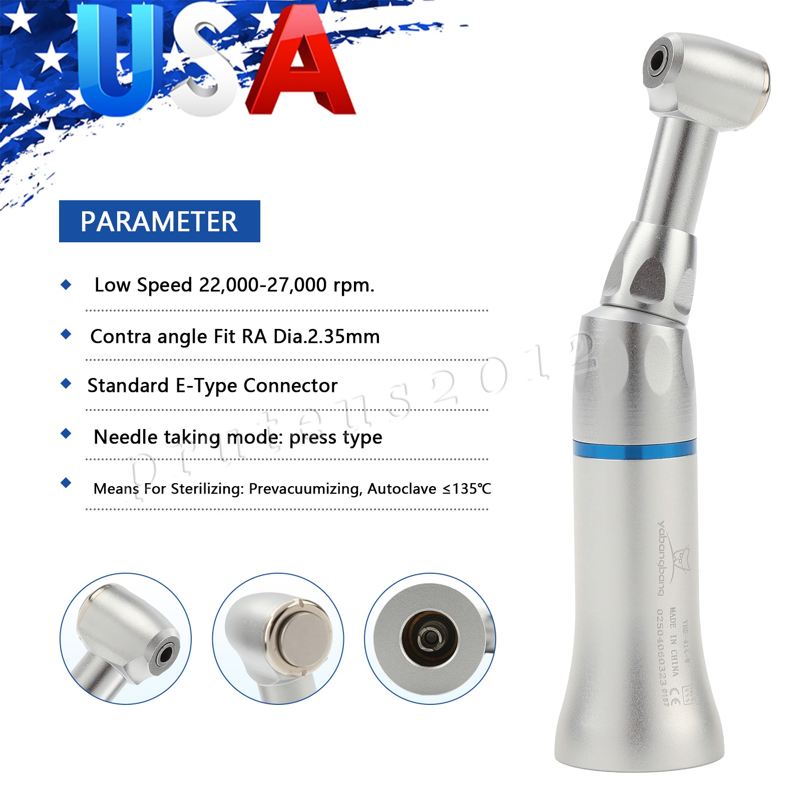 NSK Style Dental Low Slow Speed Handpiece Contra Angle Push Button E-Type FDA CE
