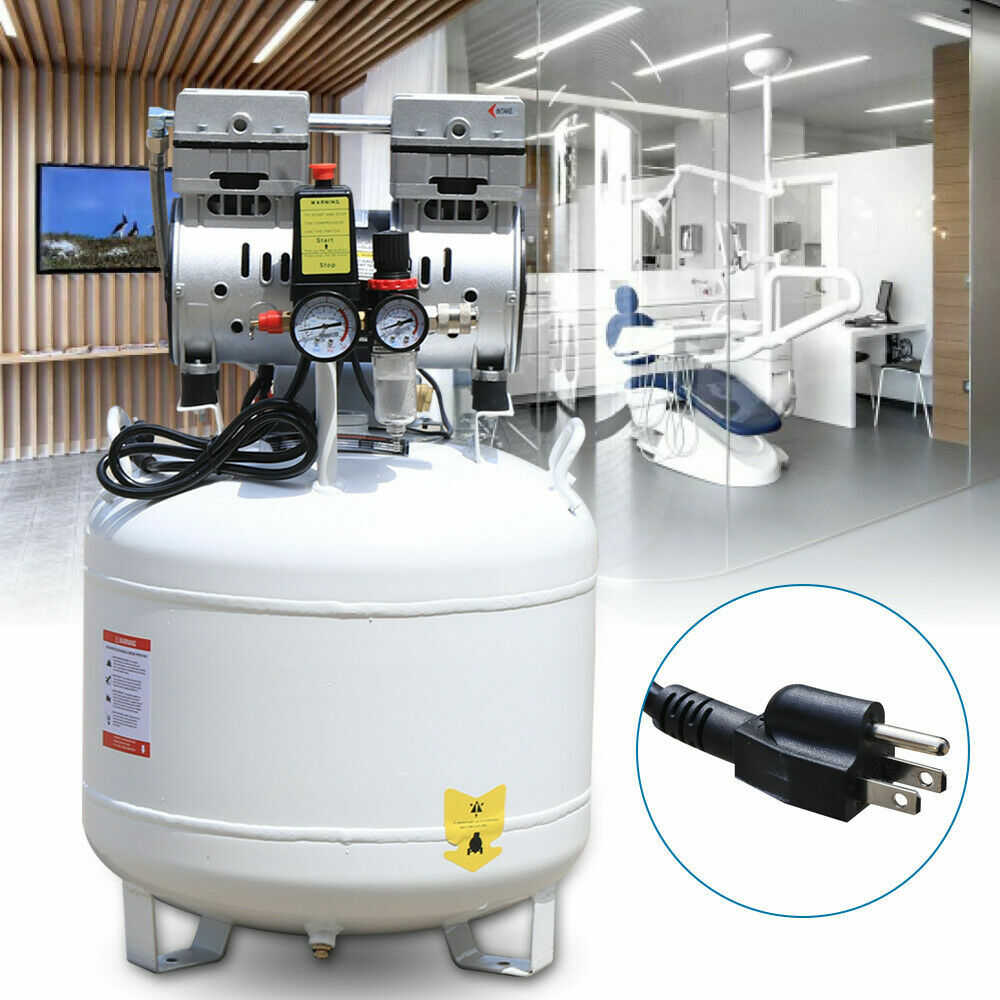 40L Oilless Air Compressor 115 PSI 165 L/min 110V Quiet For Dental Medical