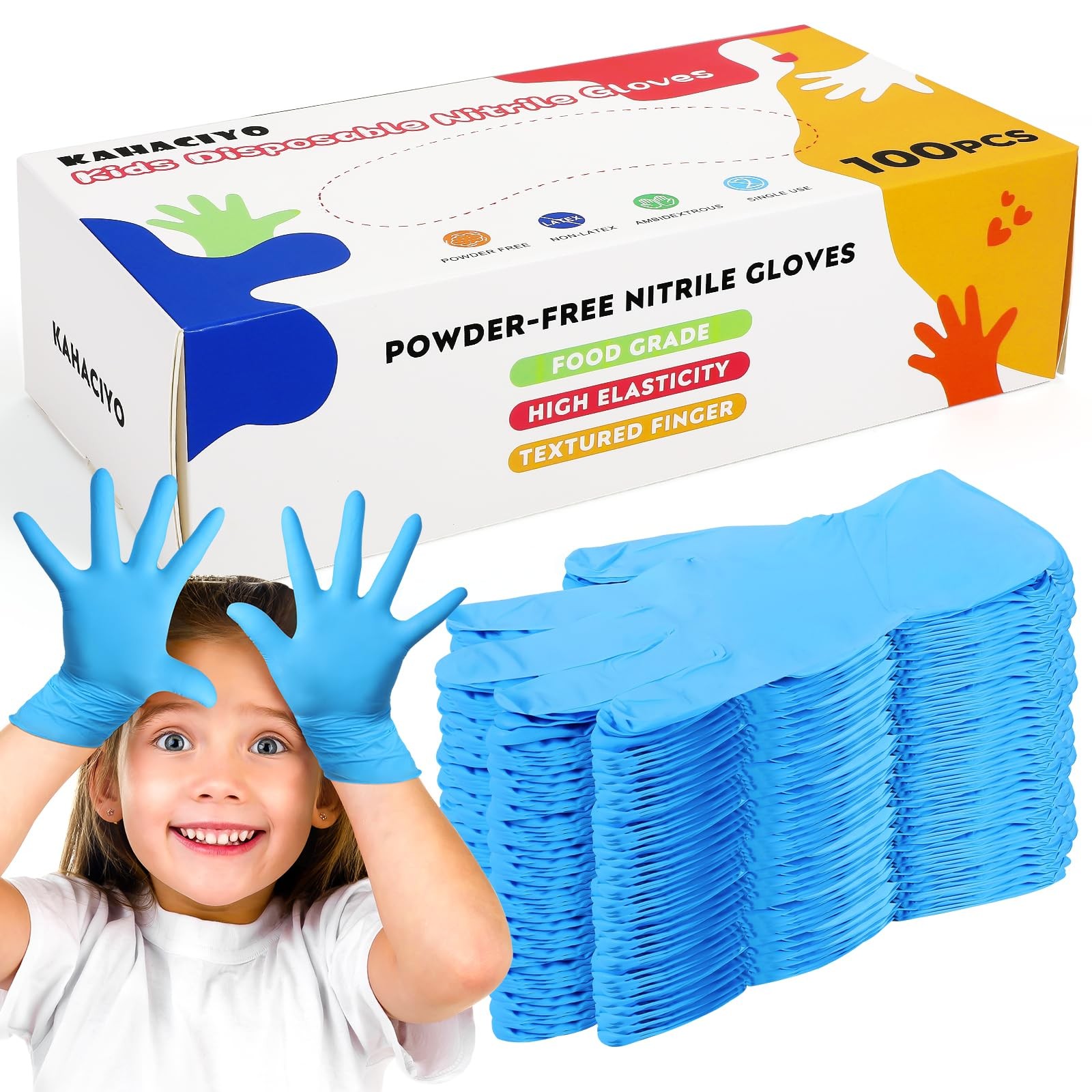 Disposable Nitrile Gloves for Children 4-10 Years – Latex and Powder Free, Su…