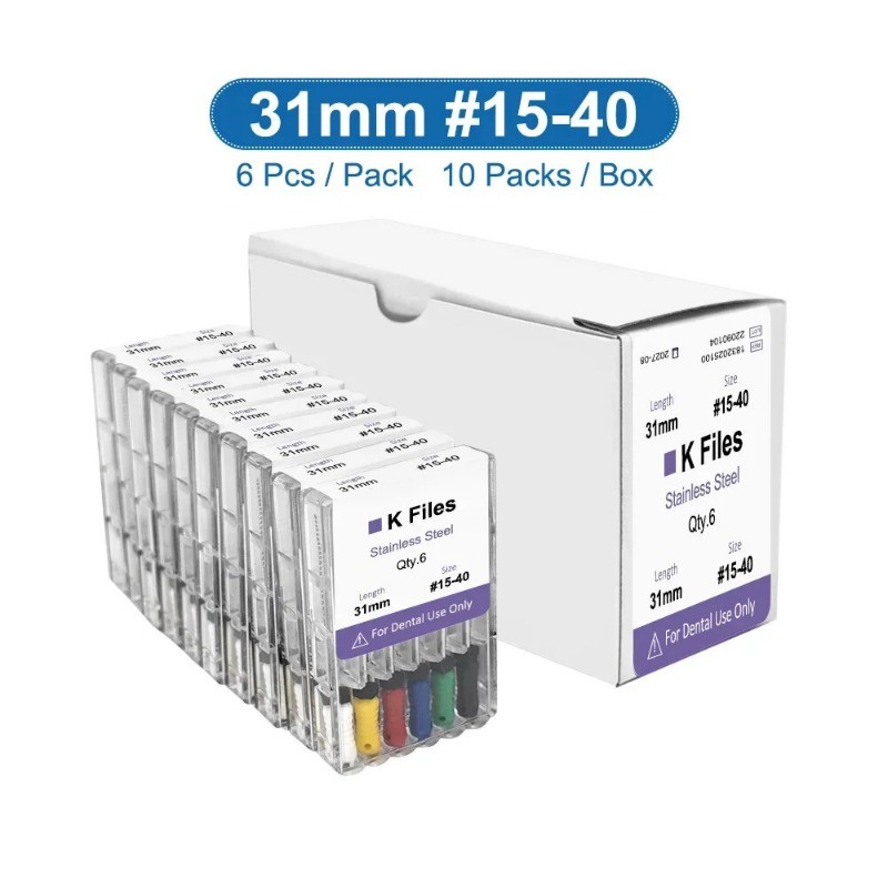 Dental Endo Files Hand Use R File 21/25/28/31mm Stainless Steel Root Canal Files