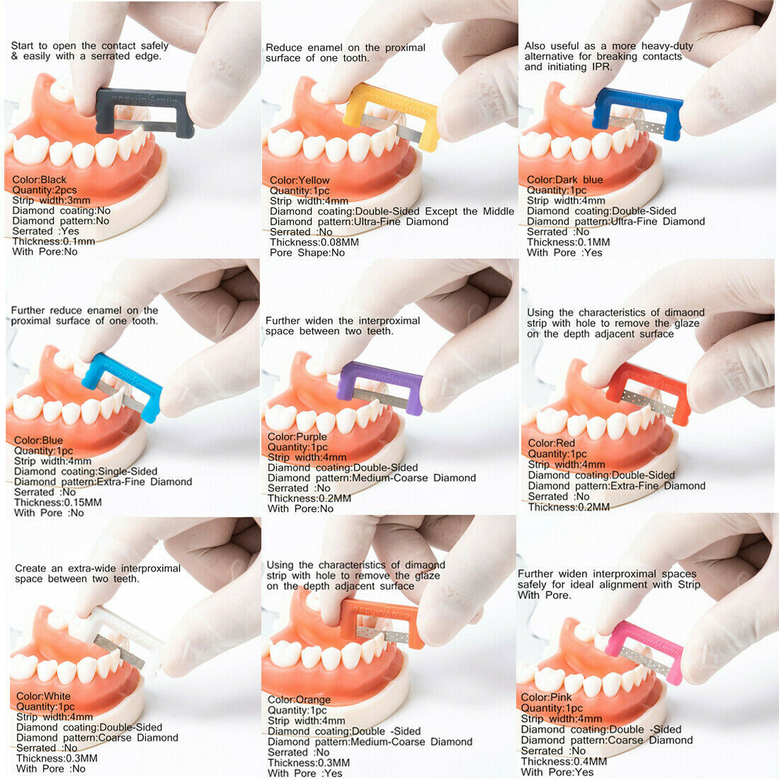 Dental IPR Orthodontic Reduction Strip Kits Interproximal Enamel Strips EASYINSM