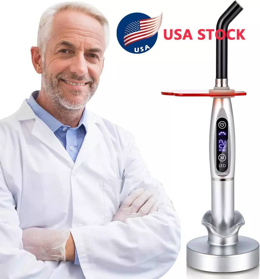 Dental Wireless Cordless LED Cure Curing Light Lamp 2000mw 5W Tool Resin Cure US