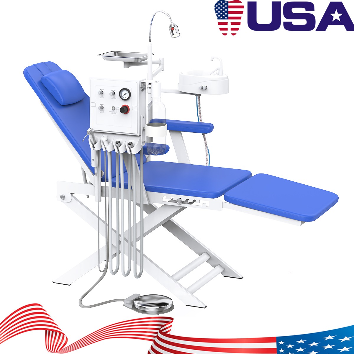 Dual Gauge Oil-Free Dental Air Compressor 58dB /Mobile Chair Air Turbine Unit