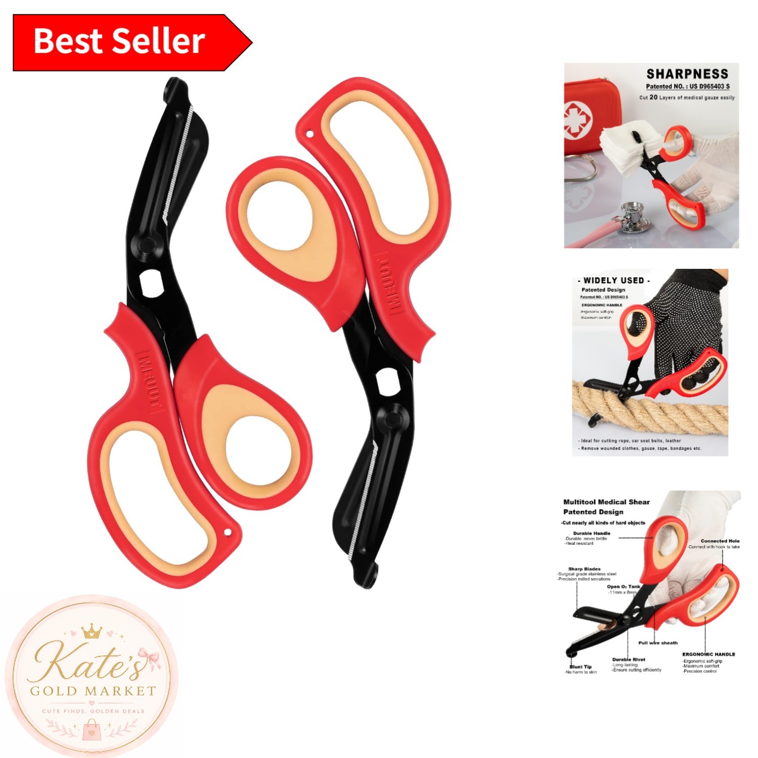 Multi-Purpose 2-Pack Trauma Scissors – Sharp and Reliable 8-Inch Medical Shears
