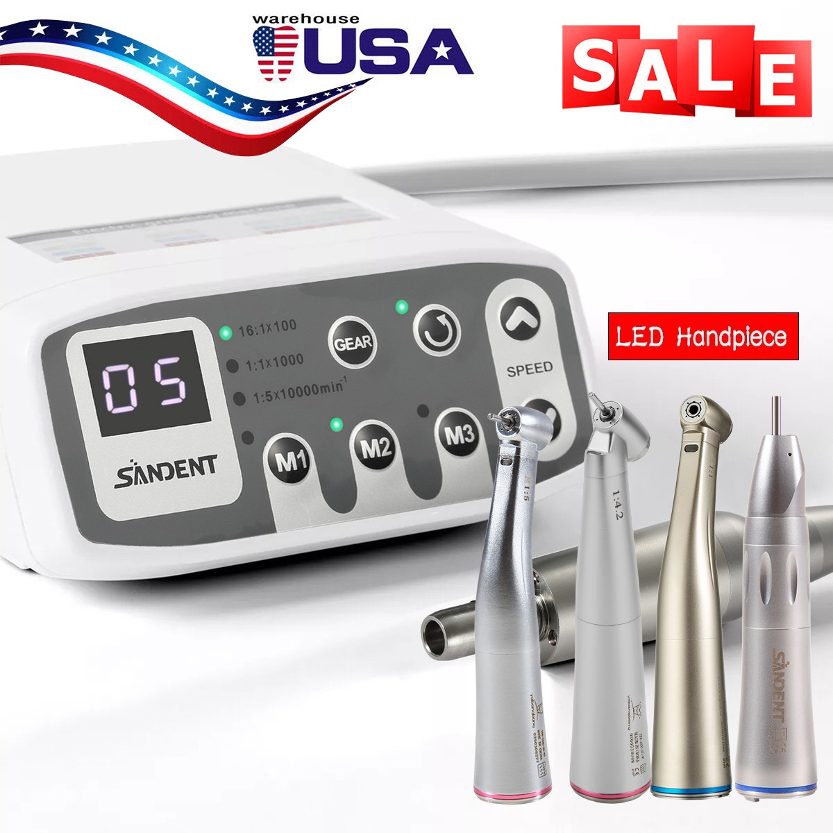 Dental Electric Micro Motor Brushless / 1:5 1:4.2 1:1 Straight Contra Angle dk