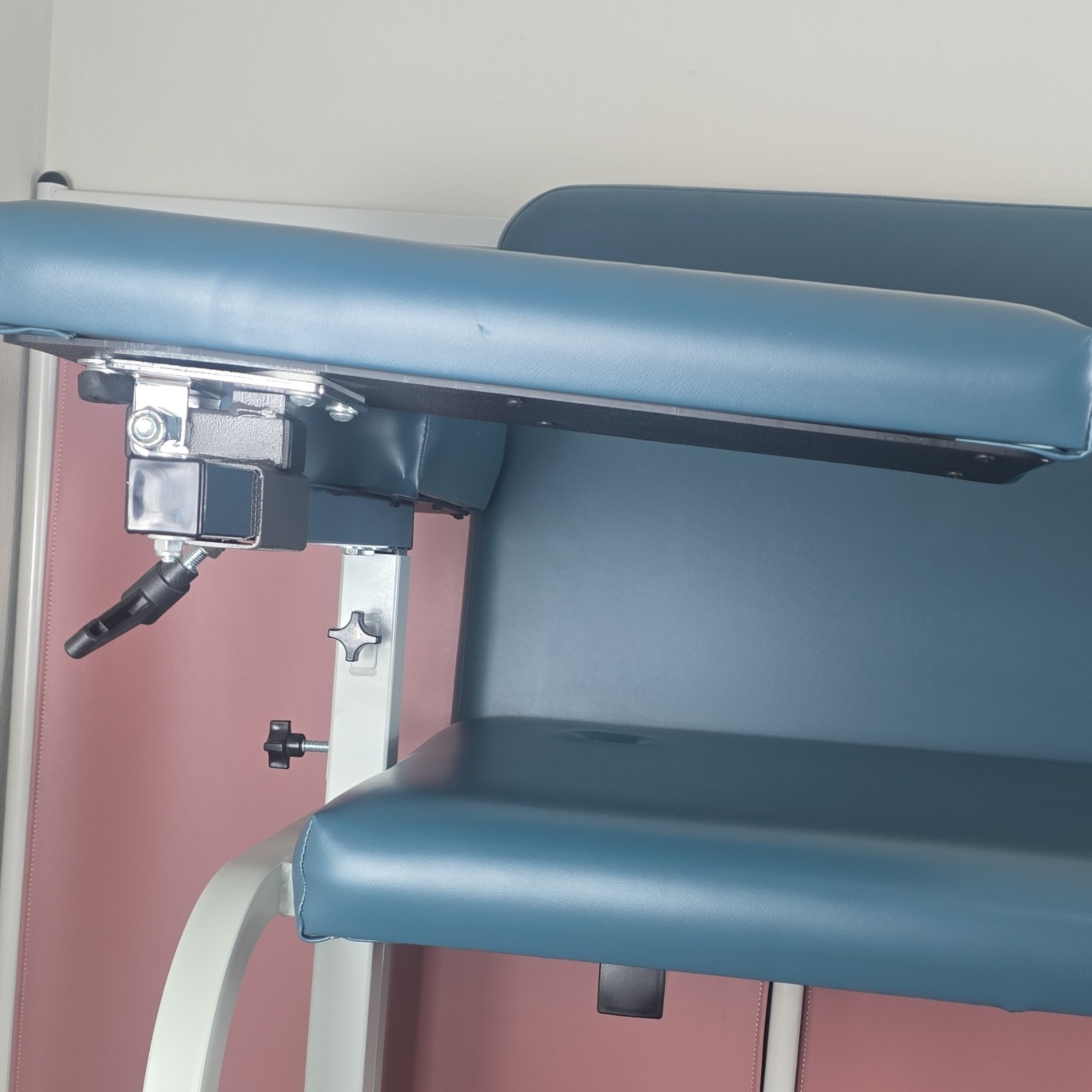 Examination Table w/ Adjustable Armrests, Blue Upholstery, Family Medicine