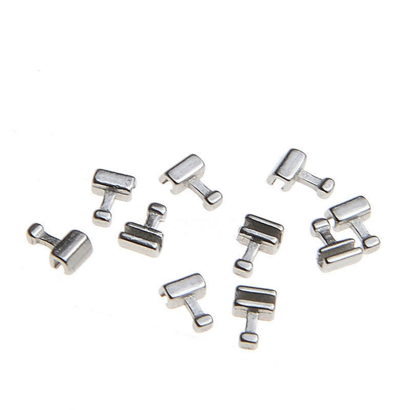 10 Packs 100 Pcs Dental Orthodontic Crimpable Hook Short Stainless Steel