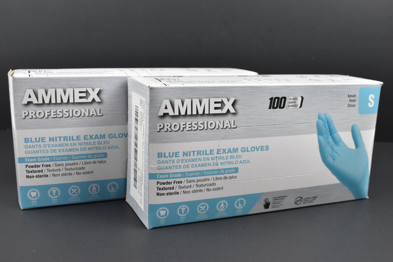 AMMEX Professional Blue Nitrile Medical Food Disposable Gloves Powder&Latex Free
