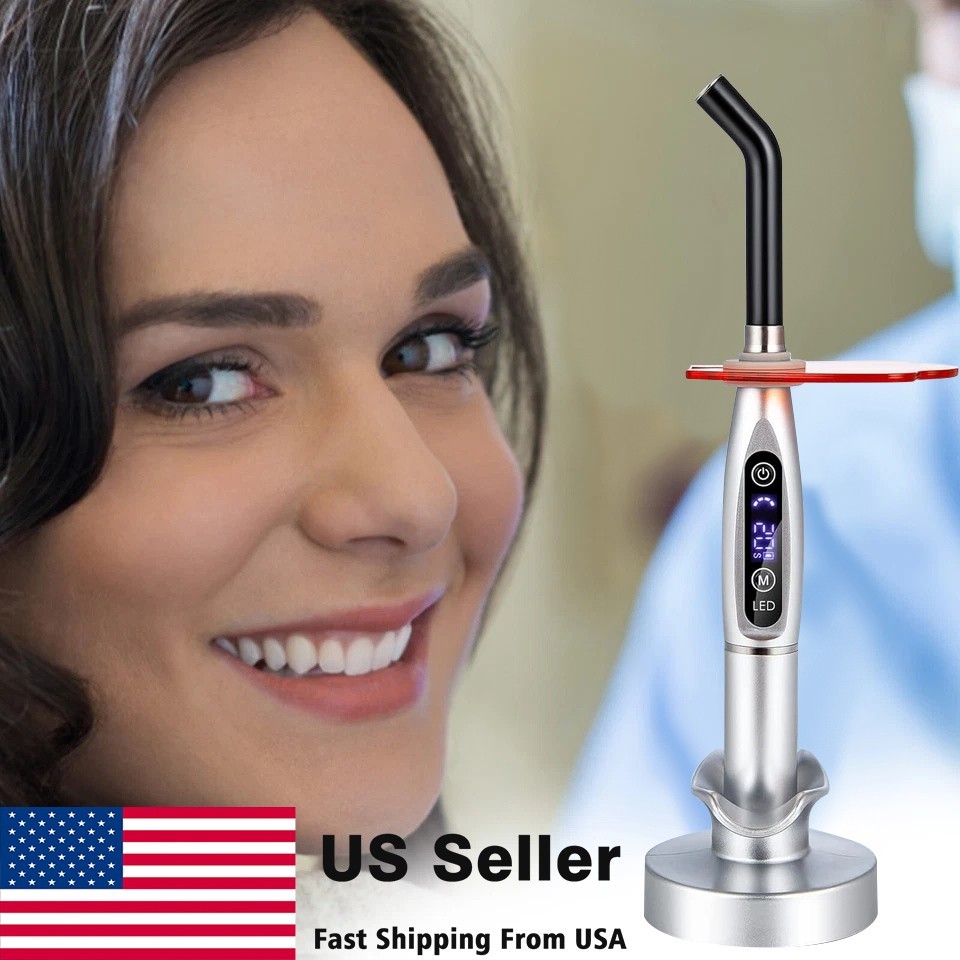 Dental Wireless Cordless LED Cure Curing Light Lamp 2000mw 5W Tool Resin Cure US
