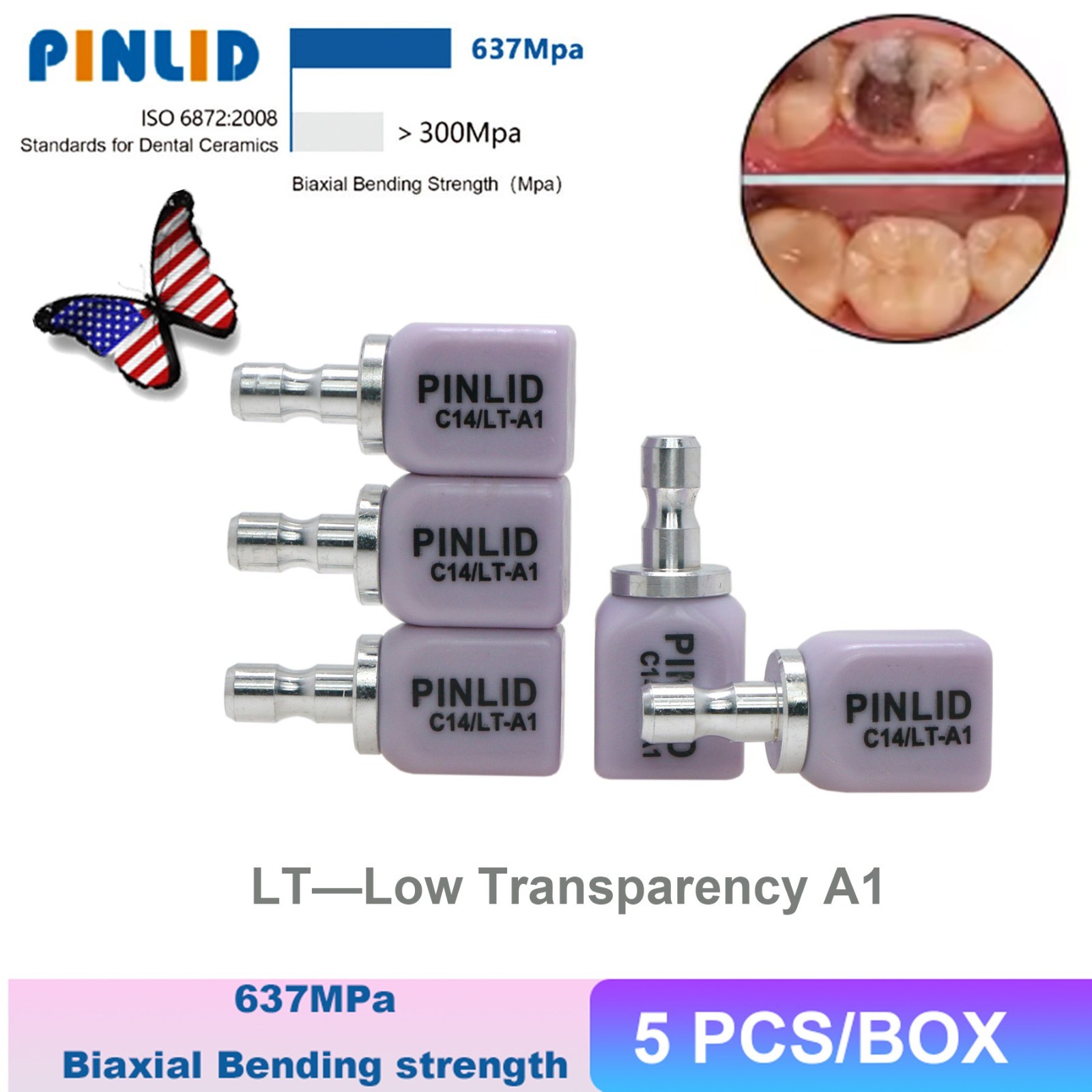 A1 A2 A3 C14 Dental Glass Ceramic Lithium Dislicate Blocks Cerec Emax CAD CAM