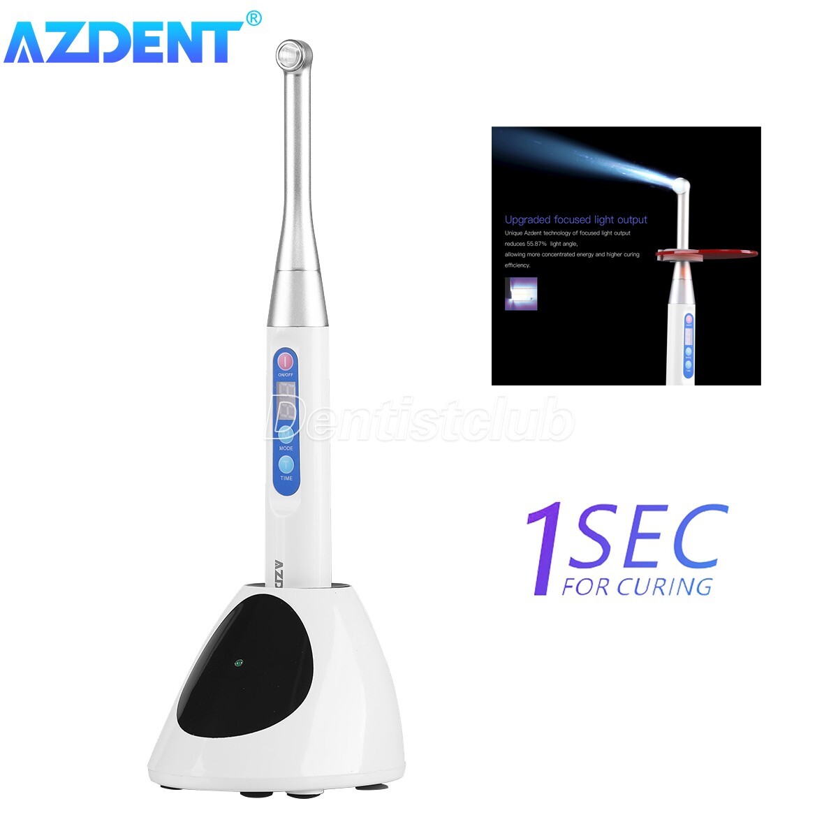 Dental Wireless LED Curing Light Lamp 1 Second to Cure 3200mW/c㎡