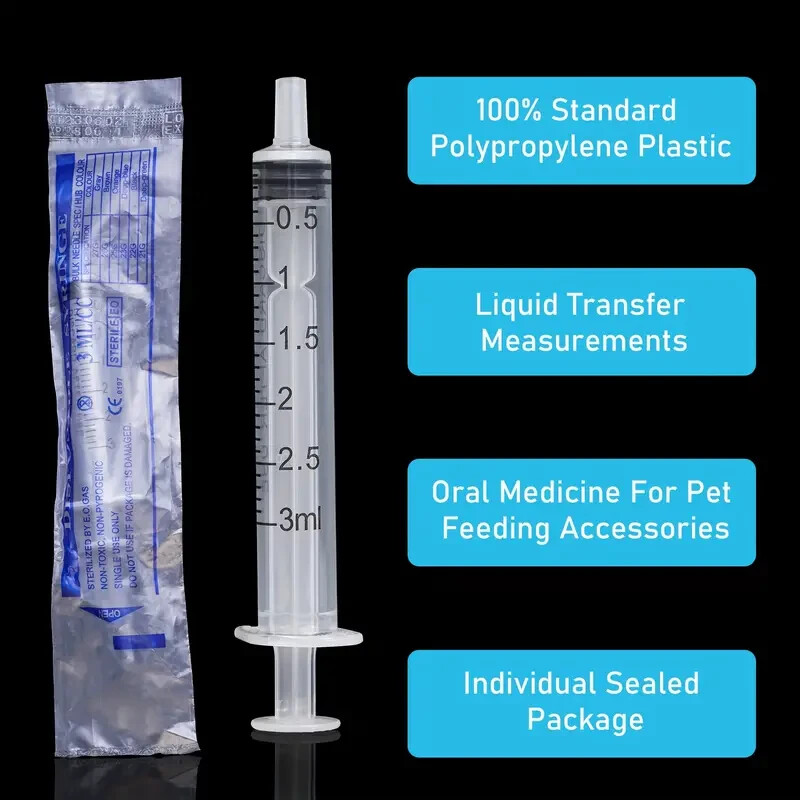 3ml plastic syringes for science lab experiment refills, measuring liquids