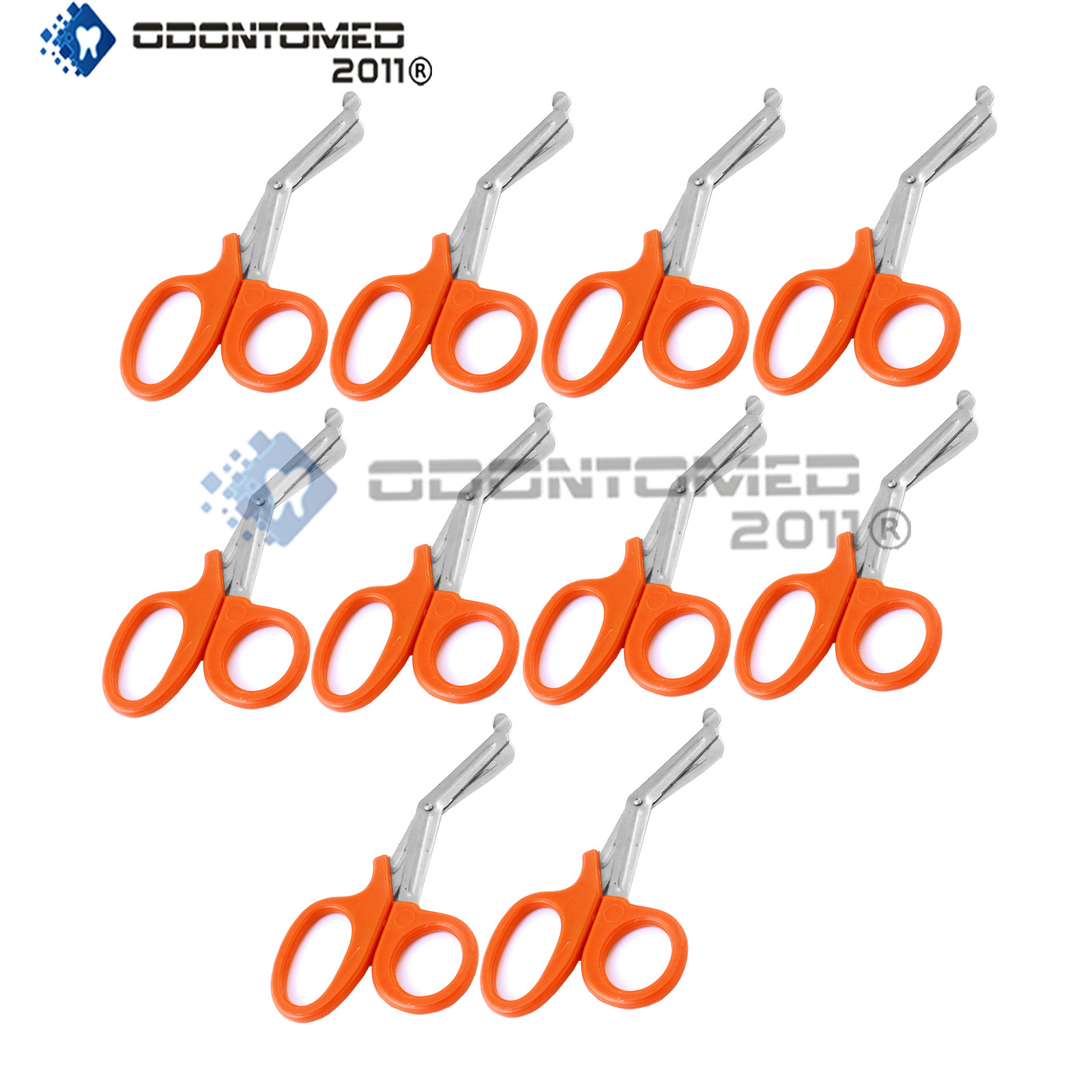 10 Pcs Orange Utility Scissors 5.5″ Multi-purpose Diy Ems Emt Universal Shears