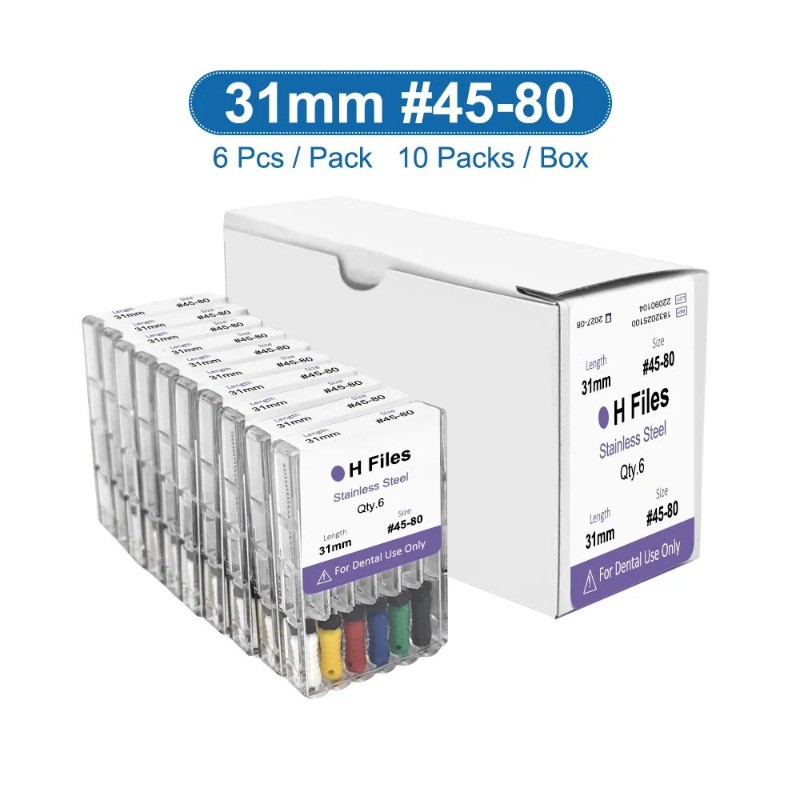 Dental Endo Files Hand Use R File 21/25/28/31mm Stainless Steel Root Canal Files