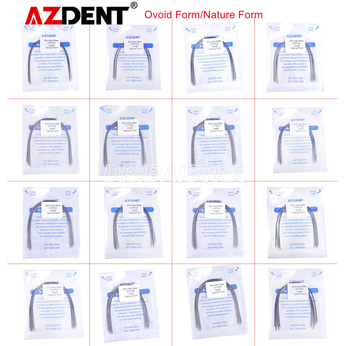 AZDENT Dental Orthodontic Rectangular Stainles Steel Arch Wire Ovoid/Nature Form
