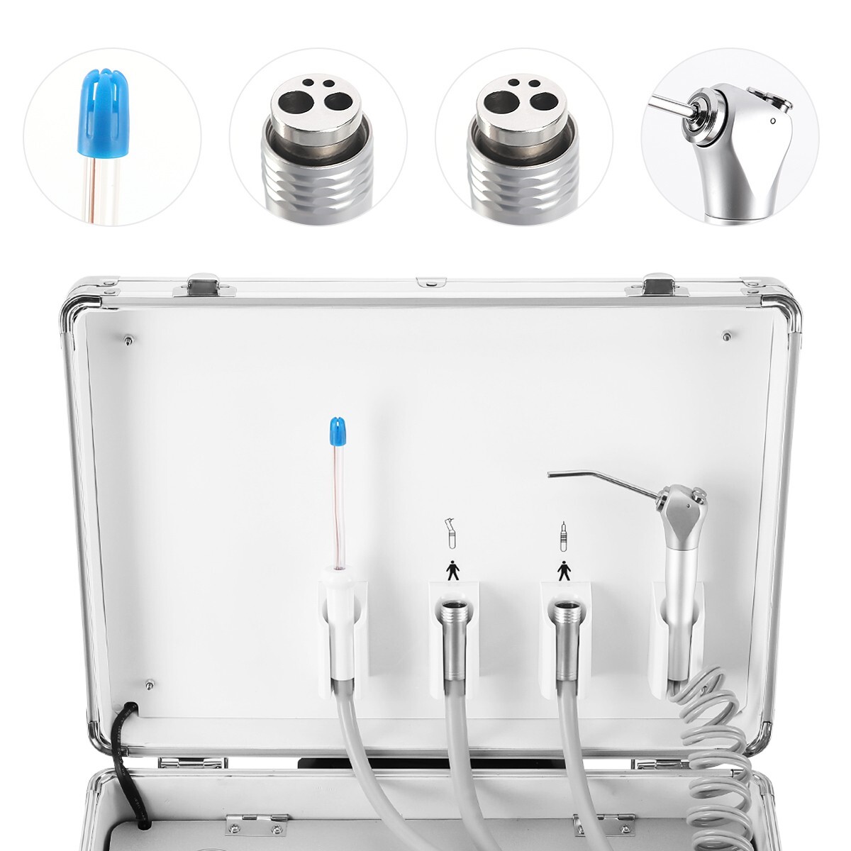 Dental Portable Mobile Delivery Unit System With Air Compressor 4Hole Suction
