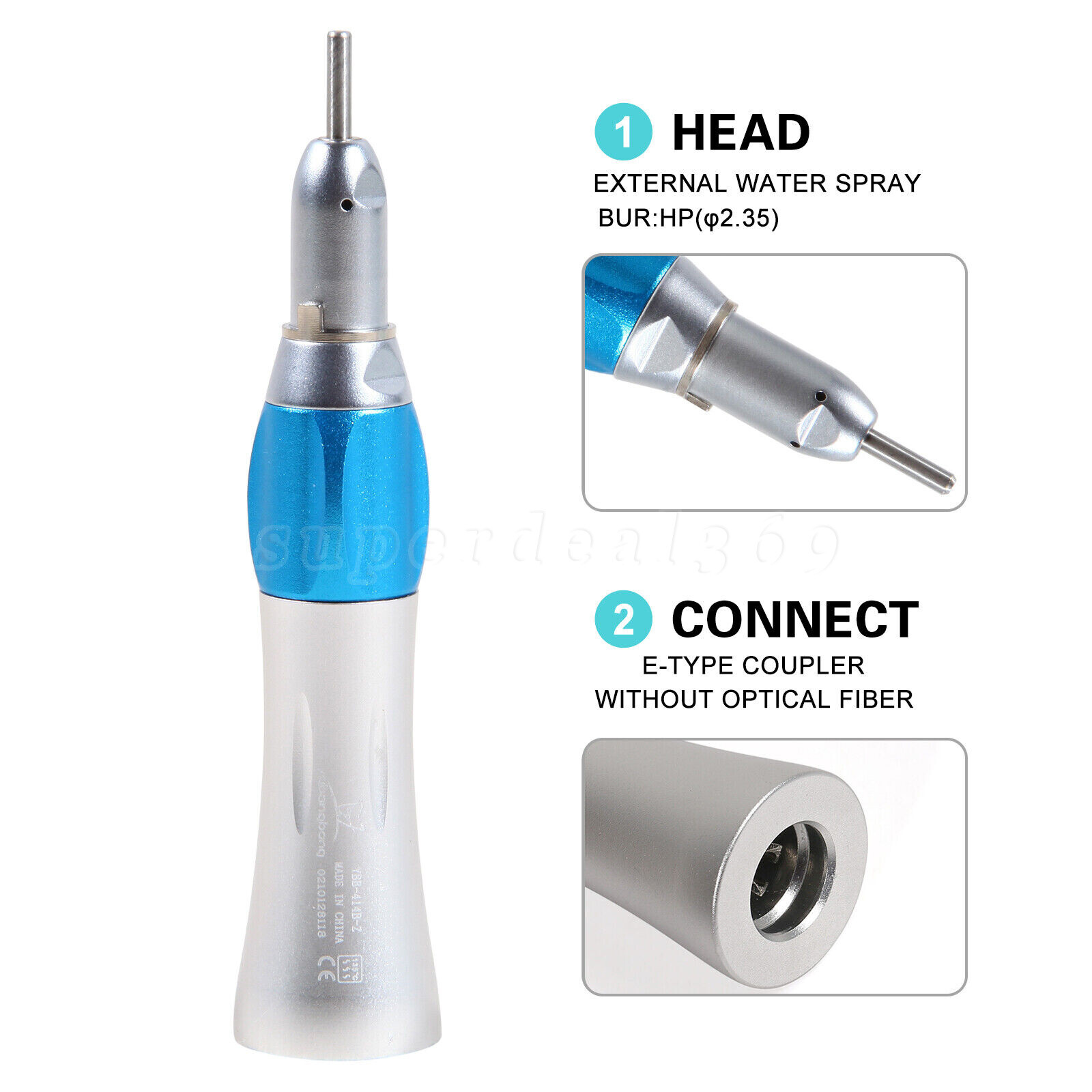 1-10Pcs Dental Slow Low Speed Handpiece Straight Nosecone E-type NEW to