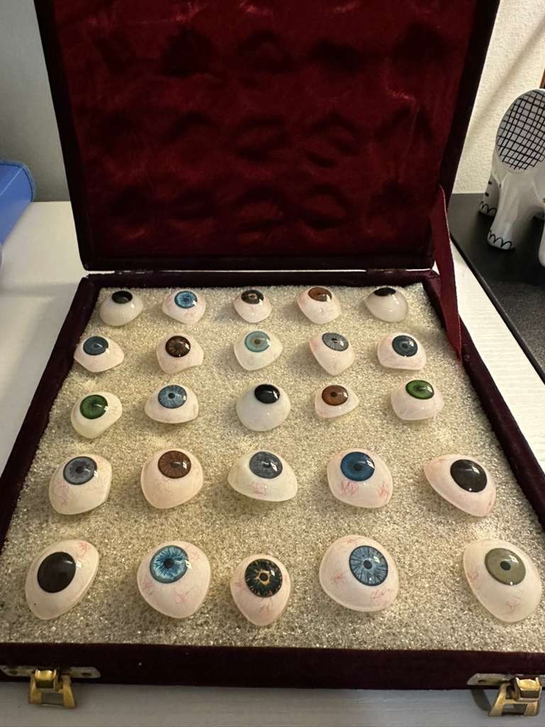 Prosthetic Eye For Human 25 Eyes ALL MIX SHADE In Soft Case Liberty Prosthesis