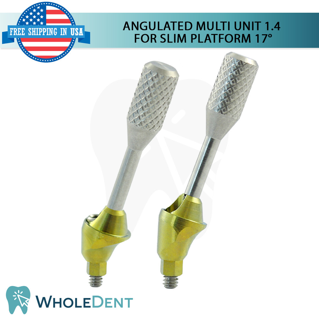 1x Dental Titanium Angulated Multi Unit 1.4mm Prosthetic 17° Slim Int Hex 2.0mm