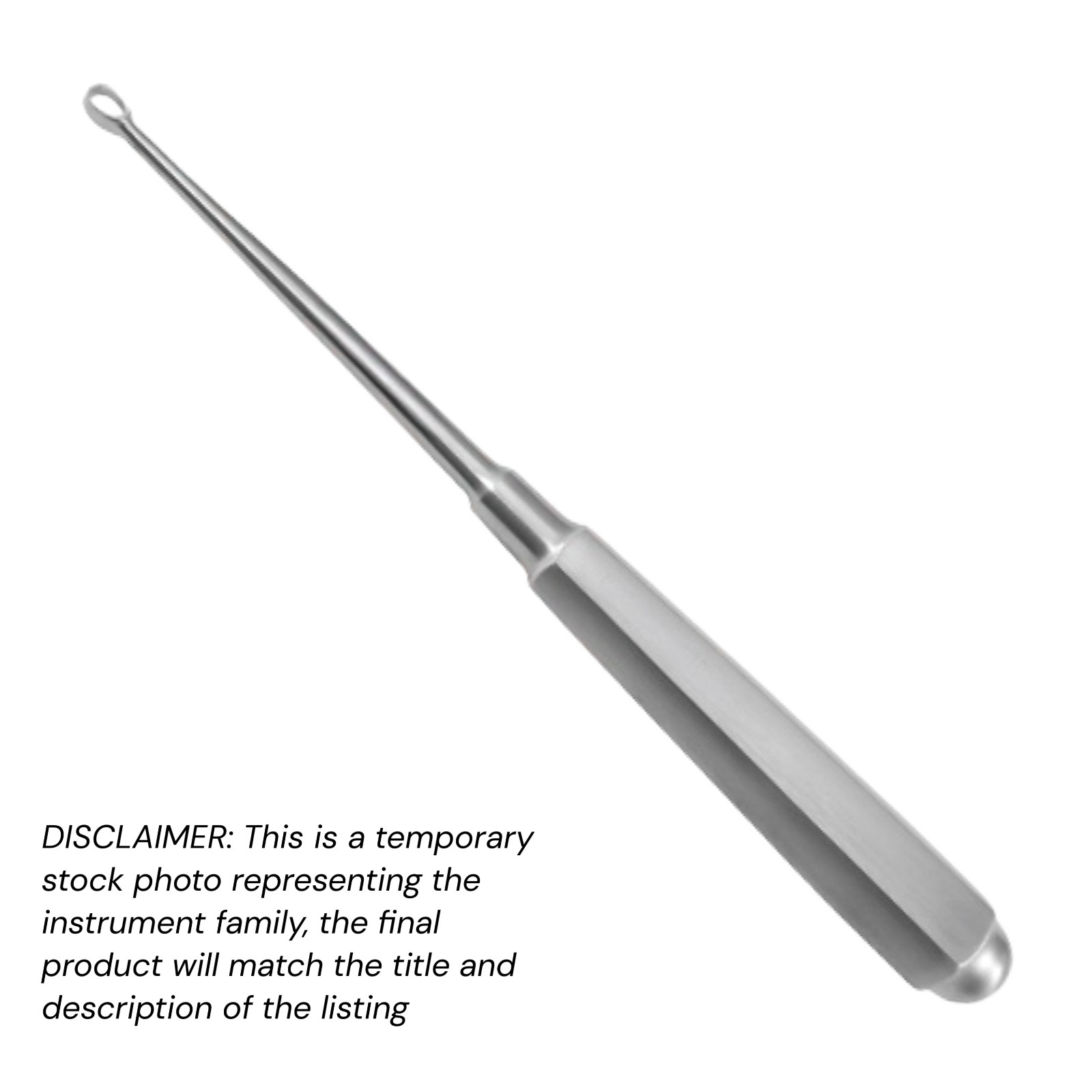 2x Piffard Dermal Curettes, Oval Tip, 6.25″, Hex Handle, Sz: 1 (4×5 mm), Economy