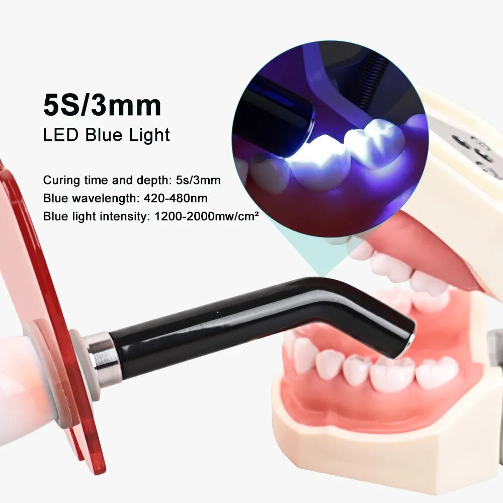 Wireless Dental Light Curing Machine 1s/2mm Resin Curing Light 800-2400 mW/cm²
