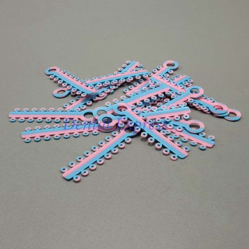 320 Elastic Ligature Ties Dental Orthodontic Ligating Ring Braces Double Color