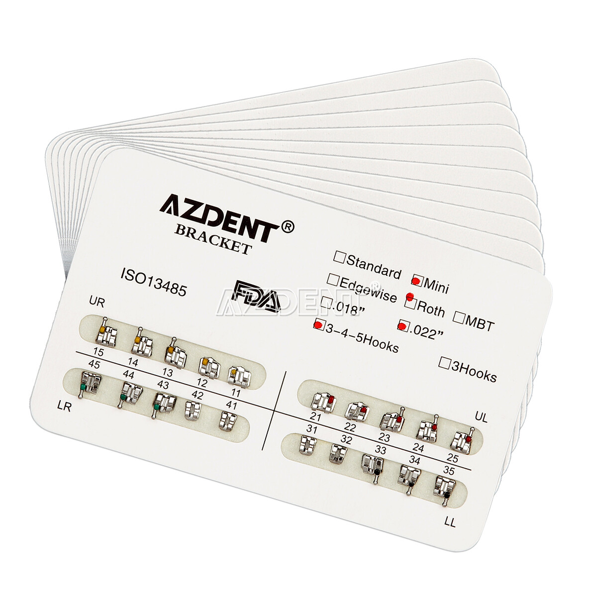 AZDENT Dental Orthodontic Brackets Braces Mini Roth.022 /Light Cure Adhesive Kit